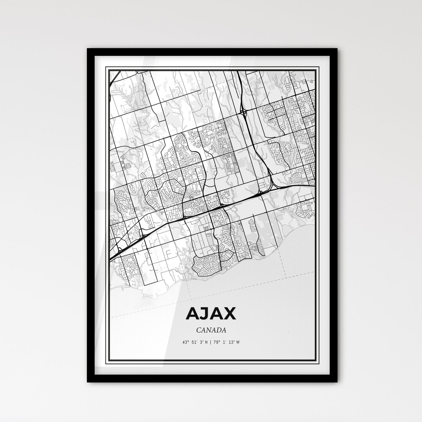 Ajax Canada - Scandinavian Style City Map for Modern Home Decor