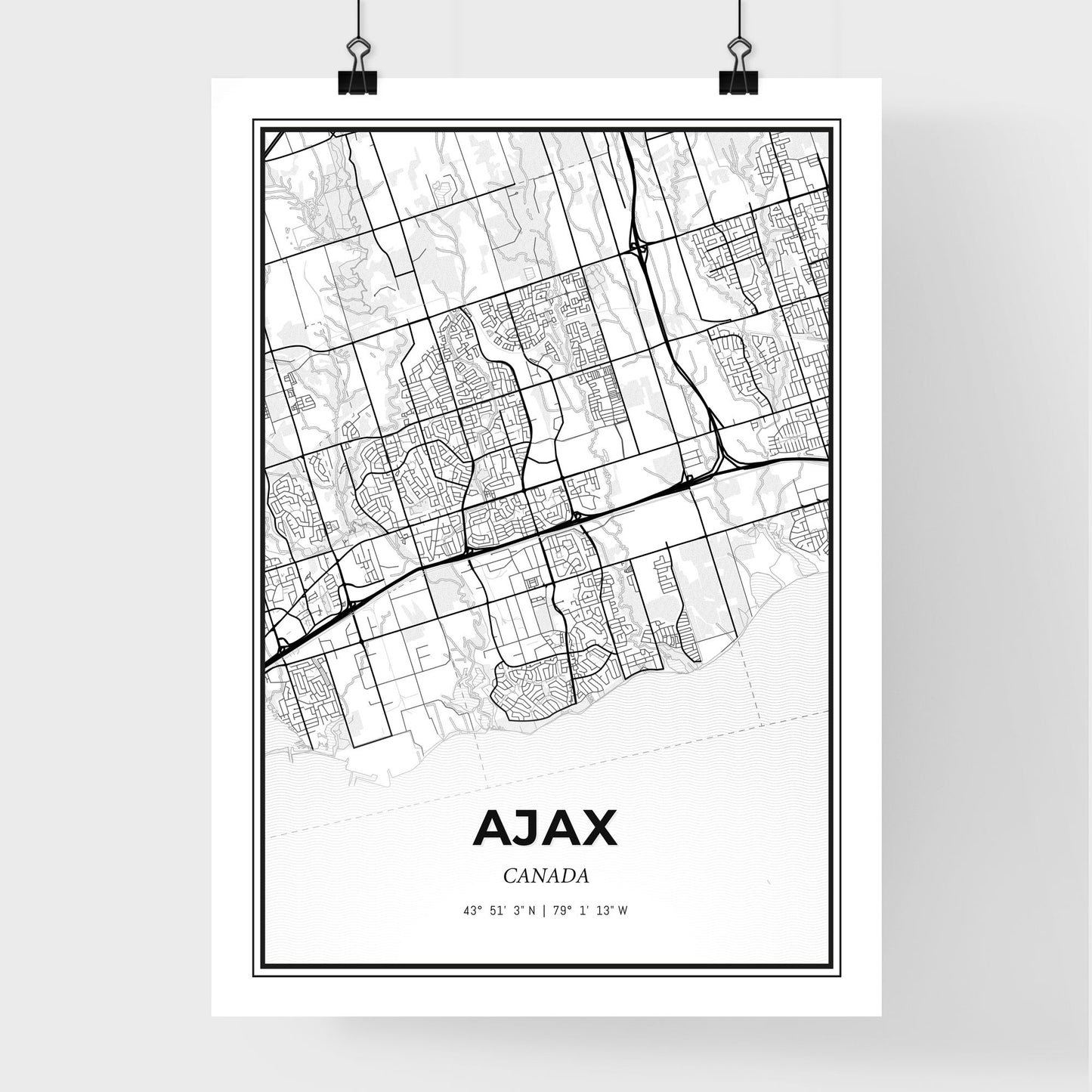 Ajax Canada - Premium City Map Poster