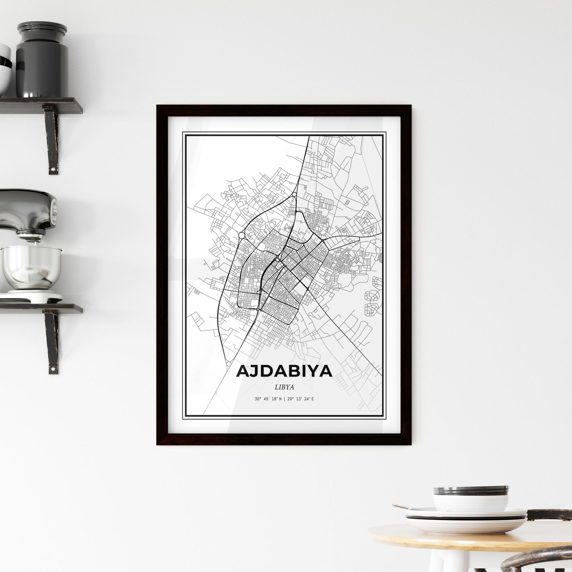 Ajdabiya Libya - Minimal City Map