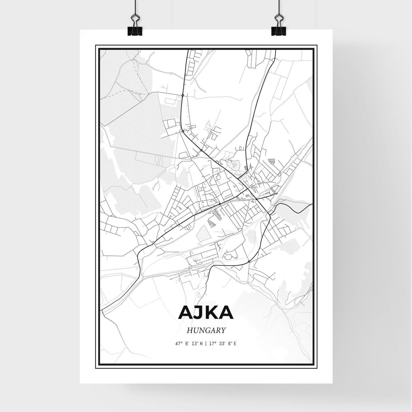 Ajka Hungary - Premium City Map Poster