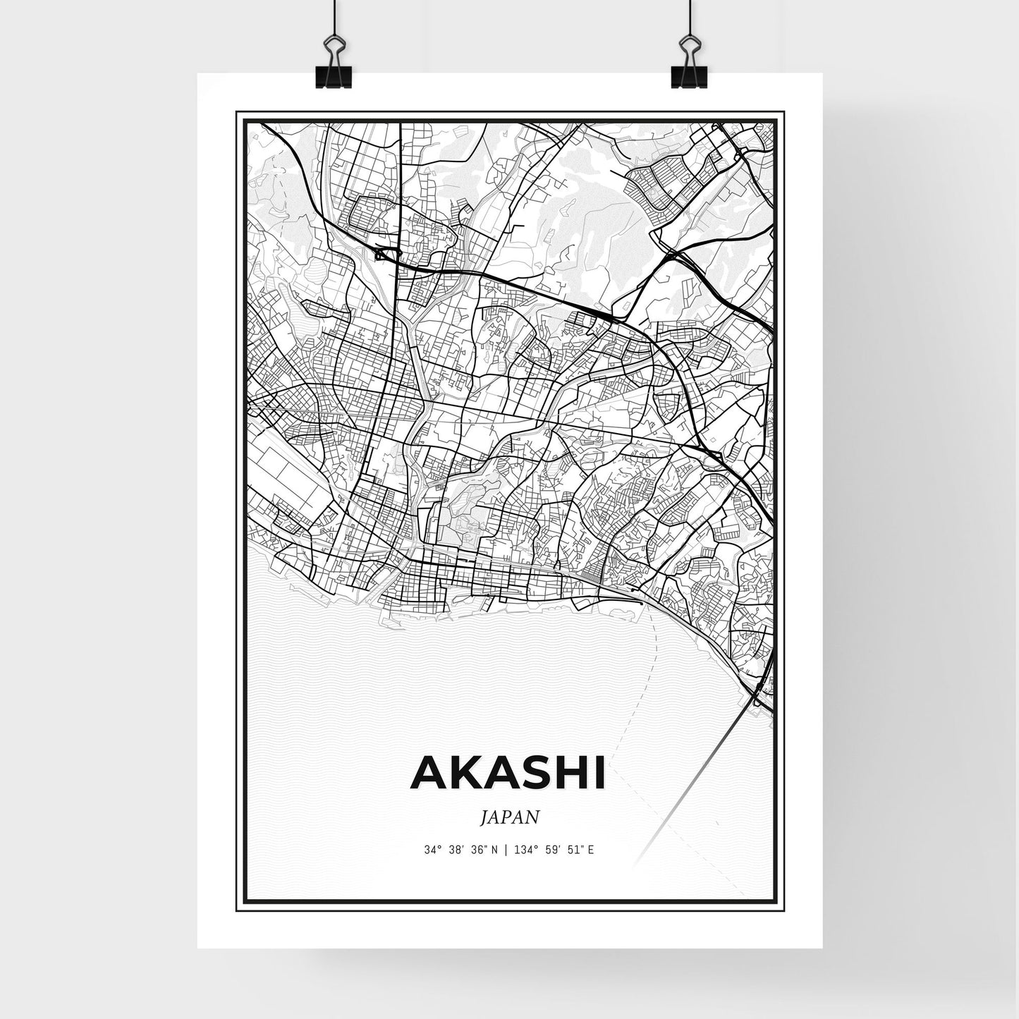 Akashi Japan - Premium City Map Poster