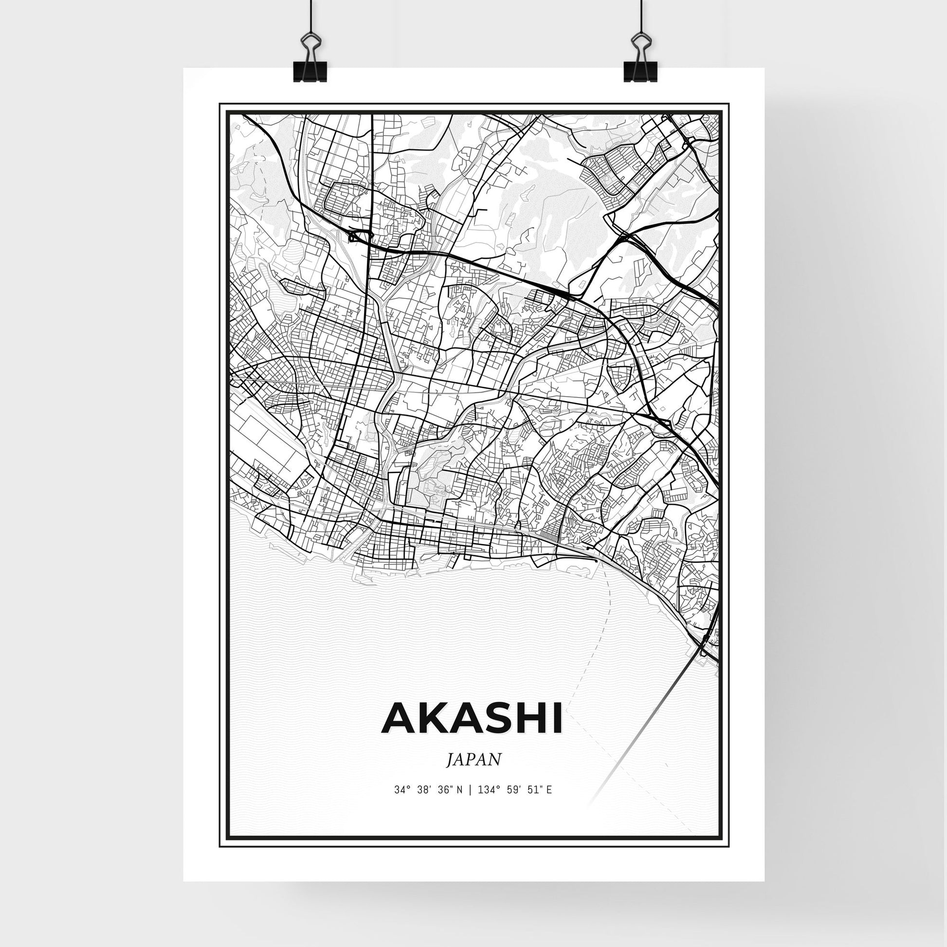 Akashi Japan - Premium City Map Poster