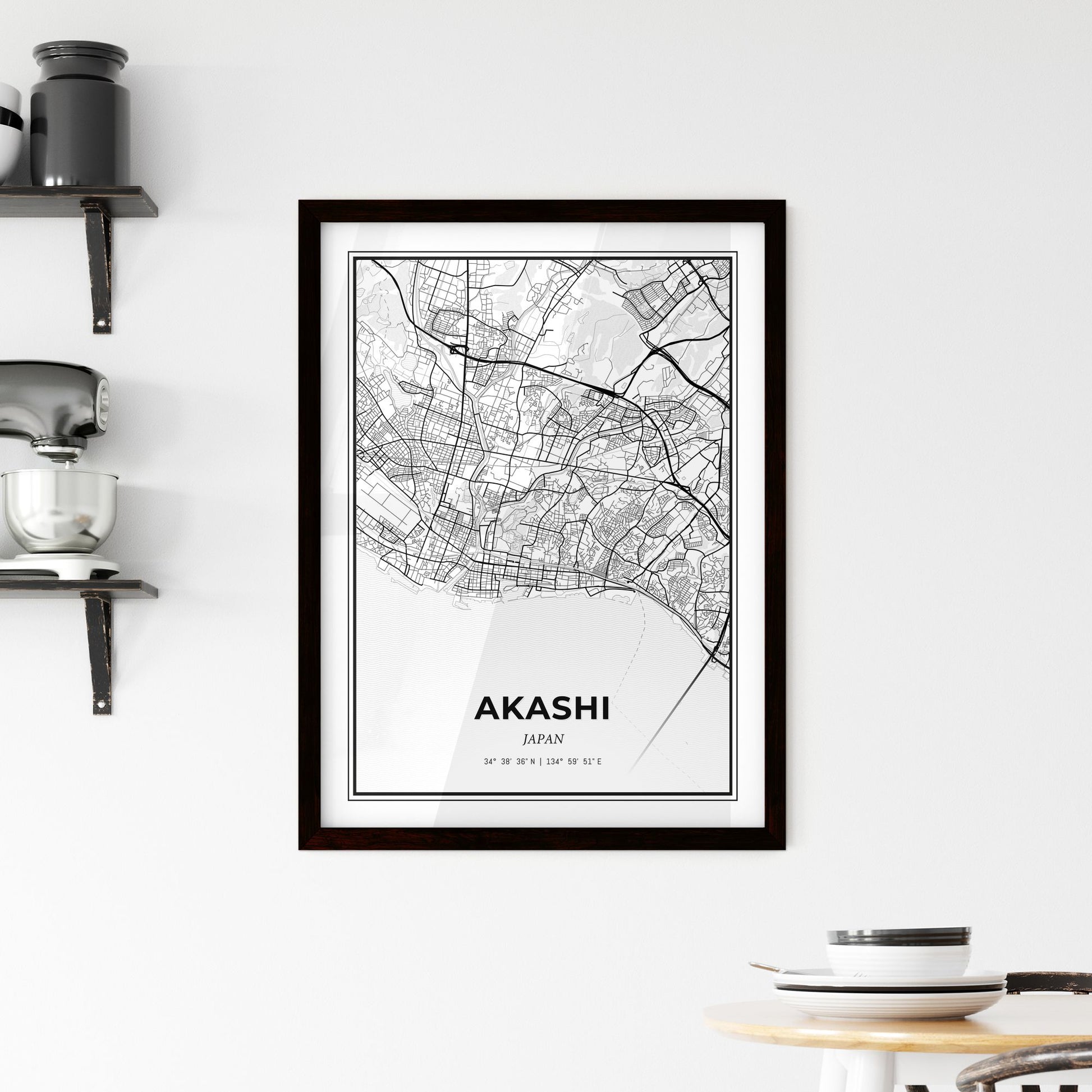 Akashi Japan - Minimal City Map