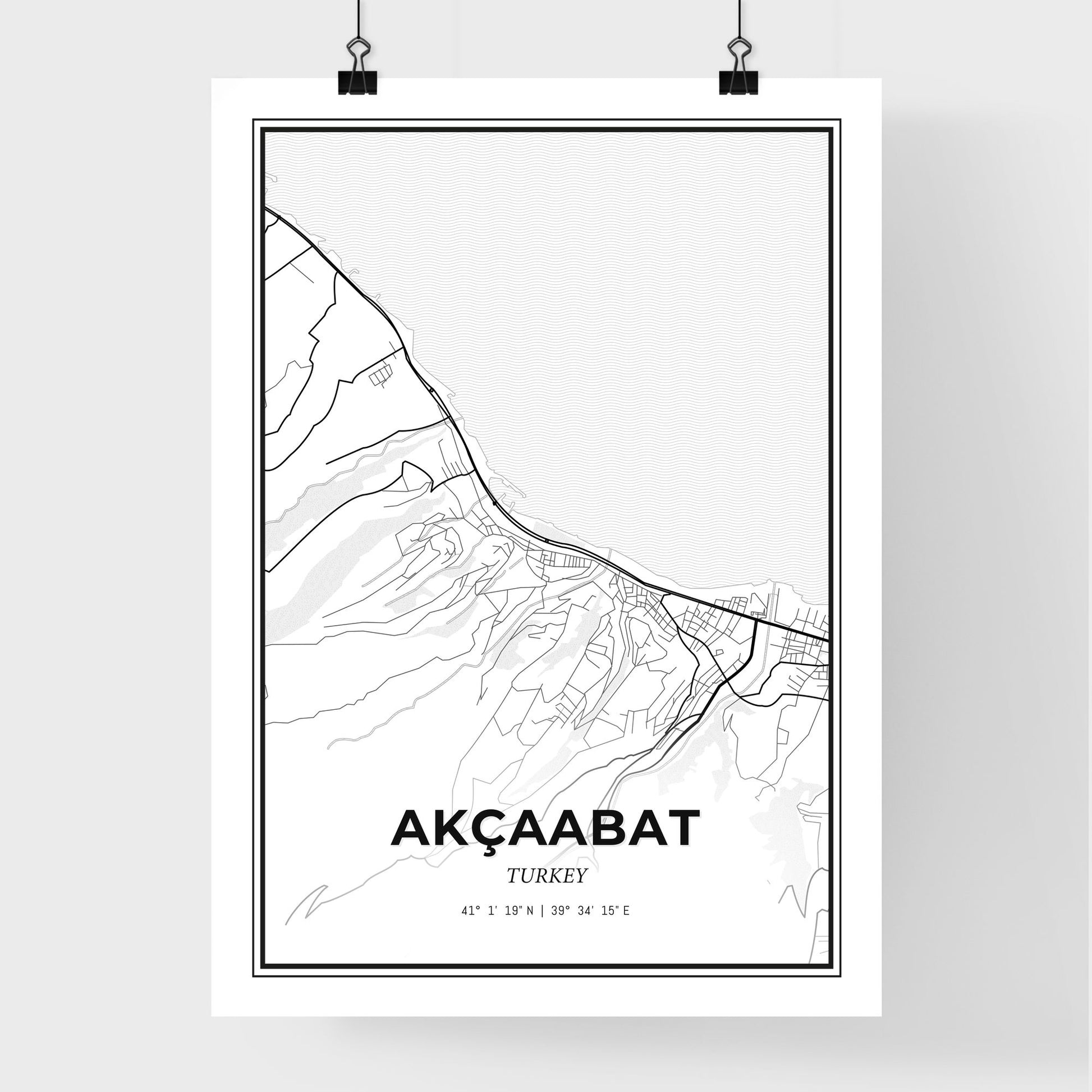 Akçaabat Turkey - Premium City Map Poster