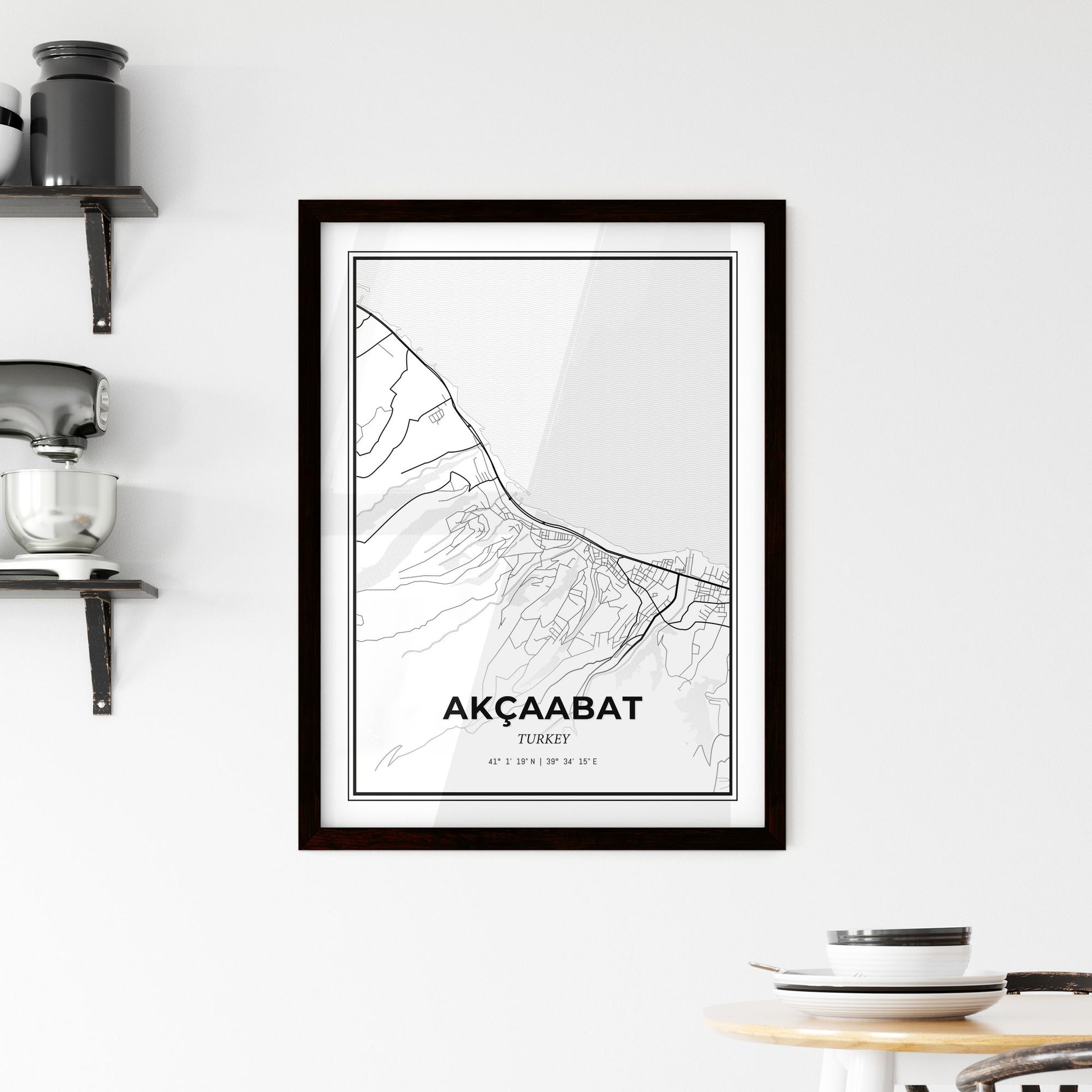 Akçaabat Turkey - Minimal City Map