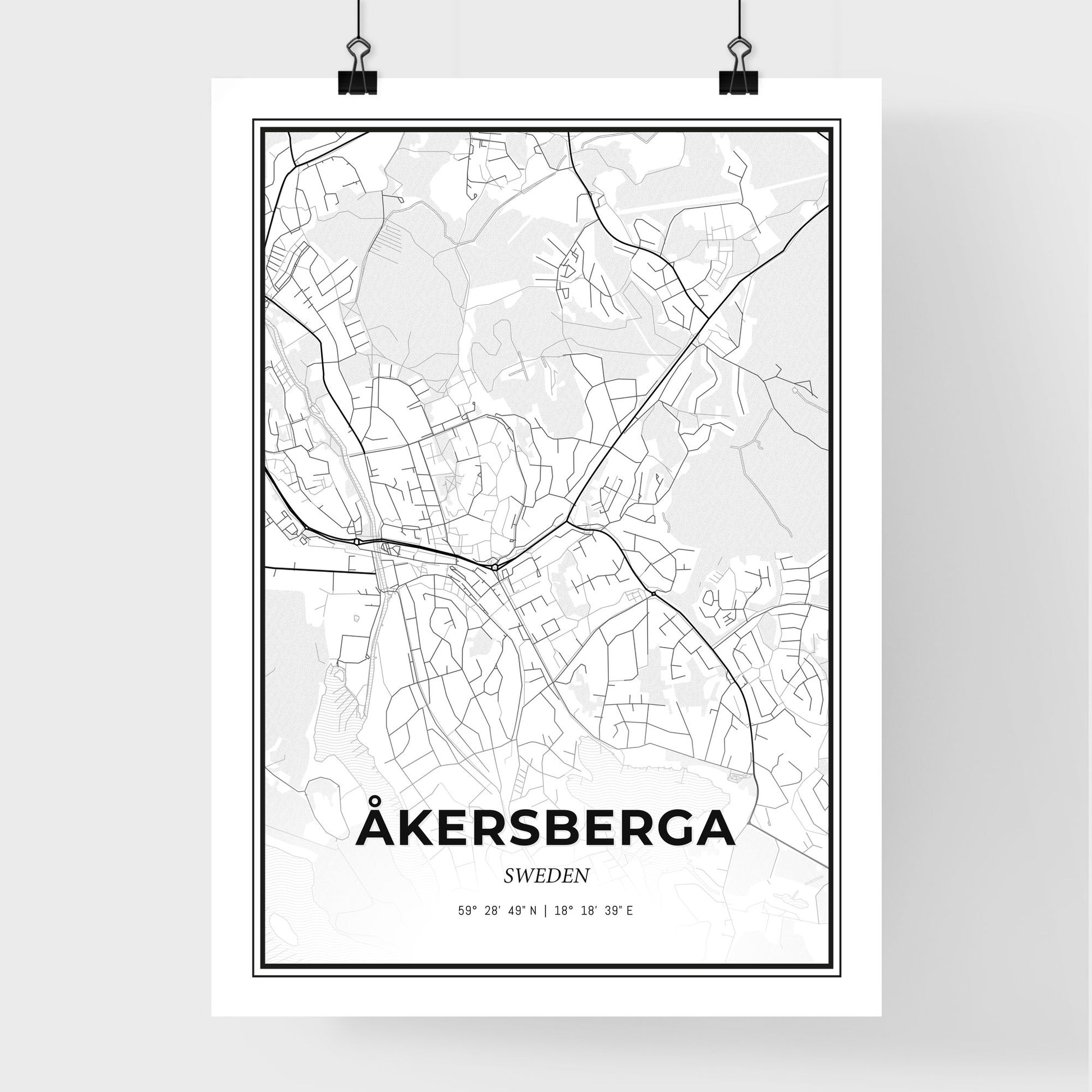 Åkersberga Sweden - Premium City Map Poster