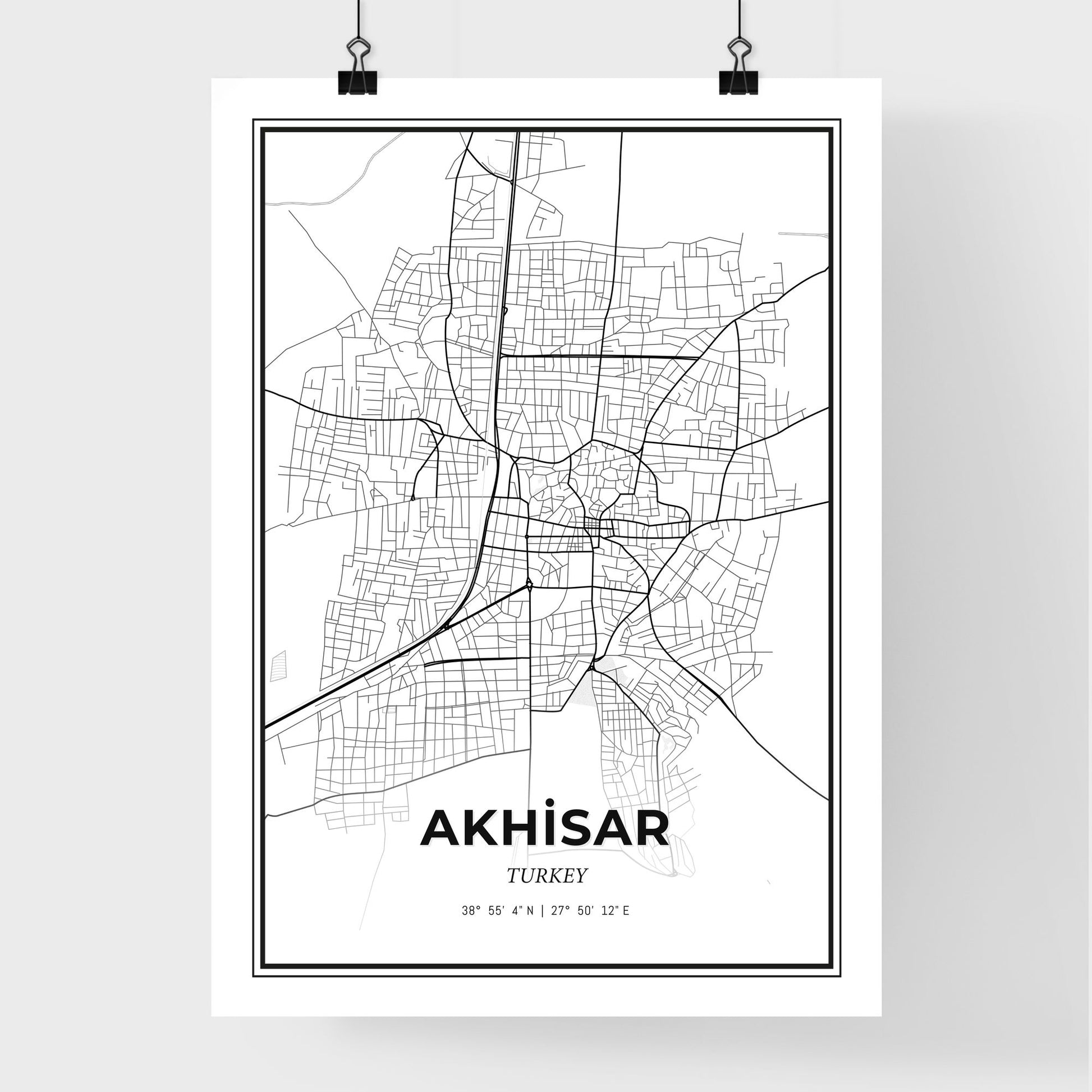 Akhisar Turkey - Premium City Map Poster