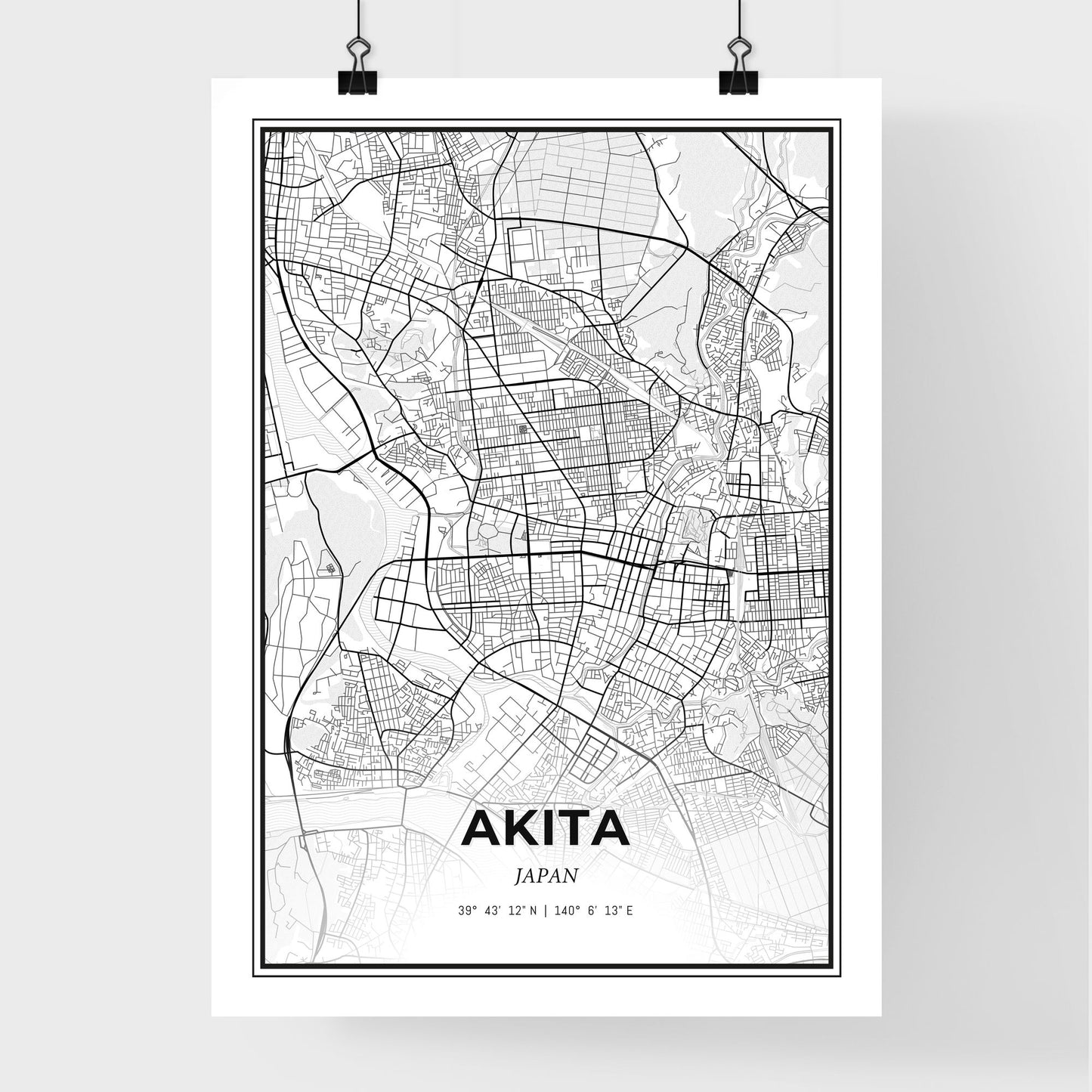 Akita Japan - Premium City Map Poster