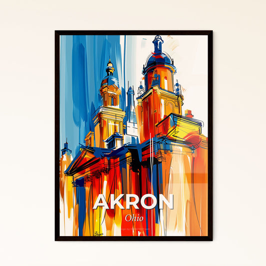 Vibrant Akron, Ohio - A Painting Of A Building