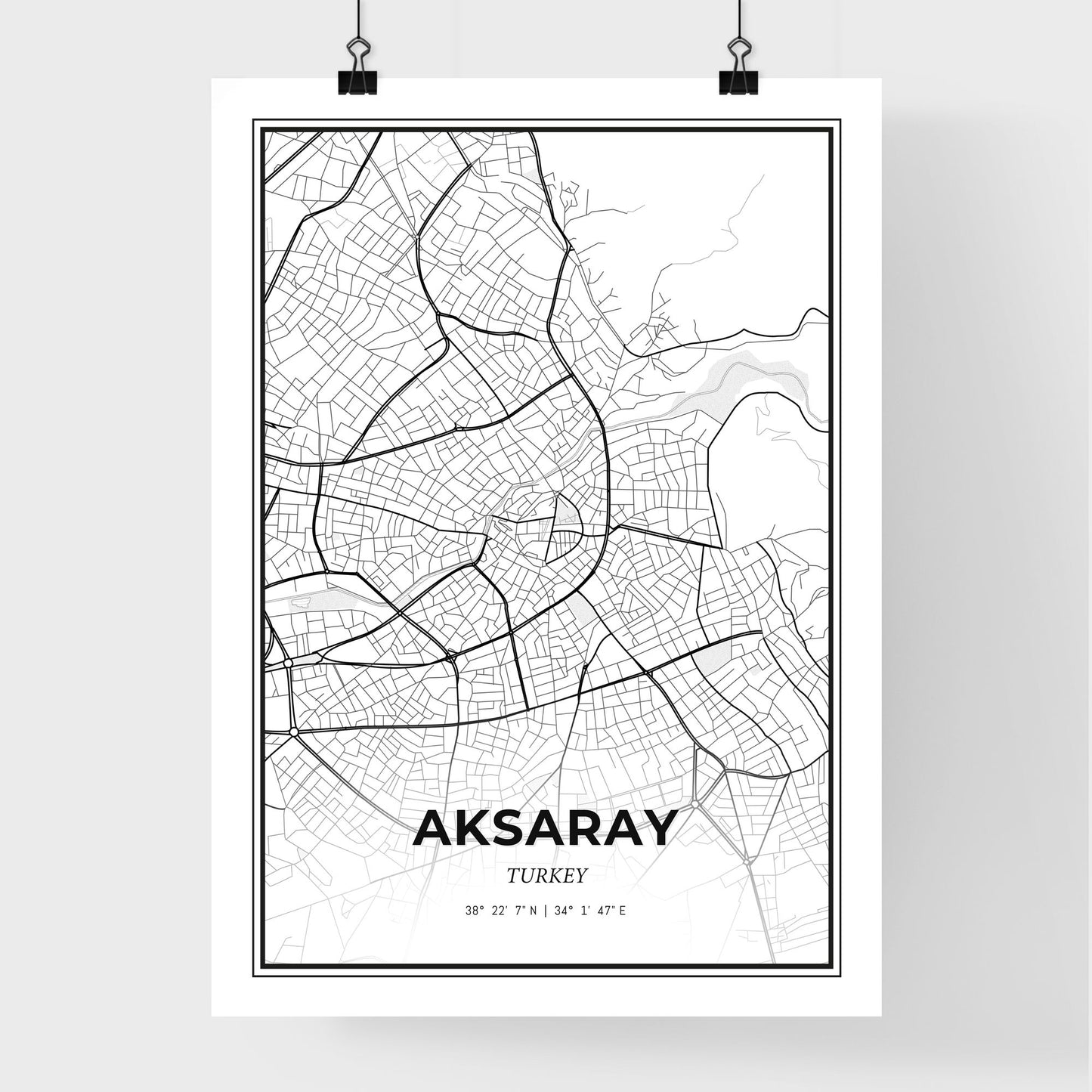 Aksaray Turkey - Premium City Map Poster