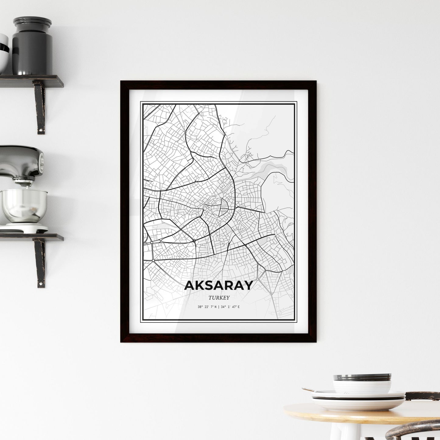 Aksaray Turkey - Minimal City Map