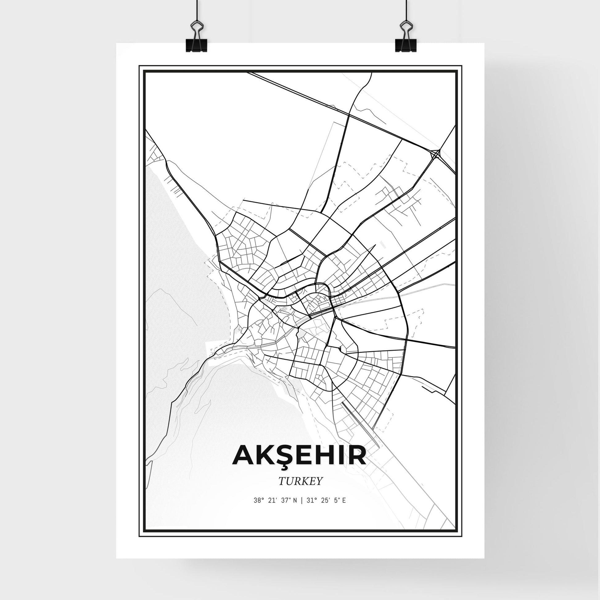 Akşehir Turkey - Premium City Map Poster