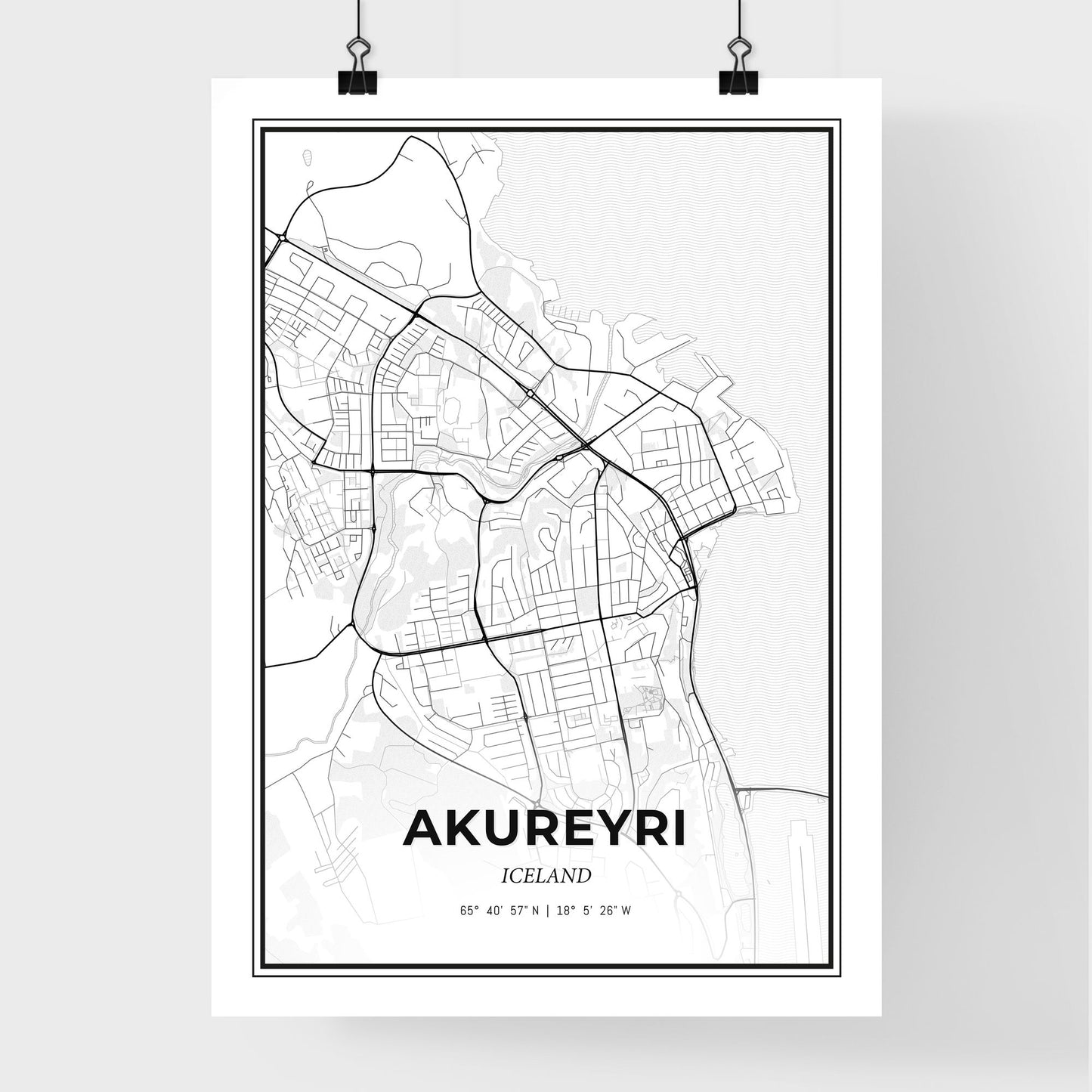 Akureyri Iceland - Premium City Map Poster