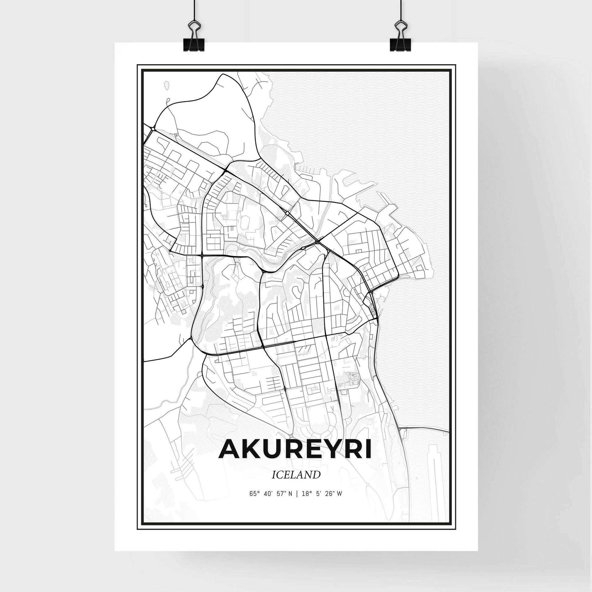 Akureyri Iceland - Premium City Map Poster