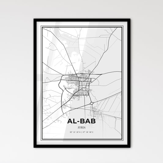 Al-Bab Syria - Scandinavian Style City Map for Modern Home Decor