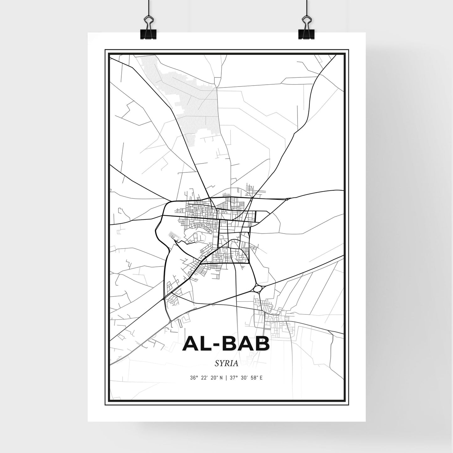 Al-Bab Syria - Premium City Map Poster