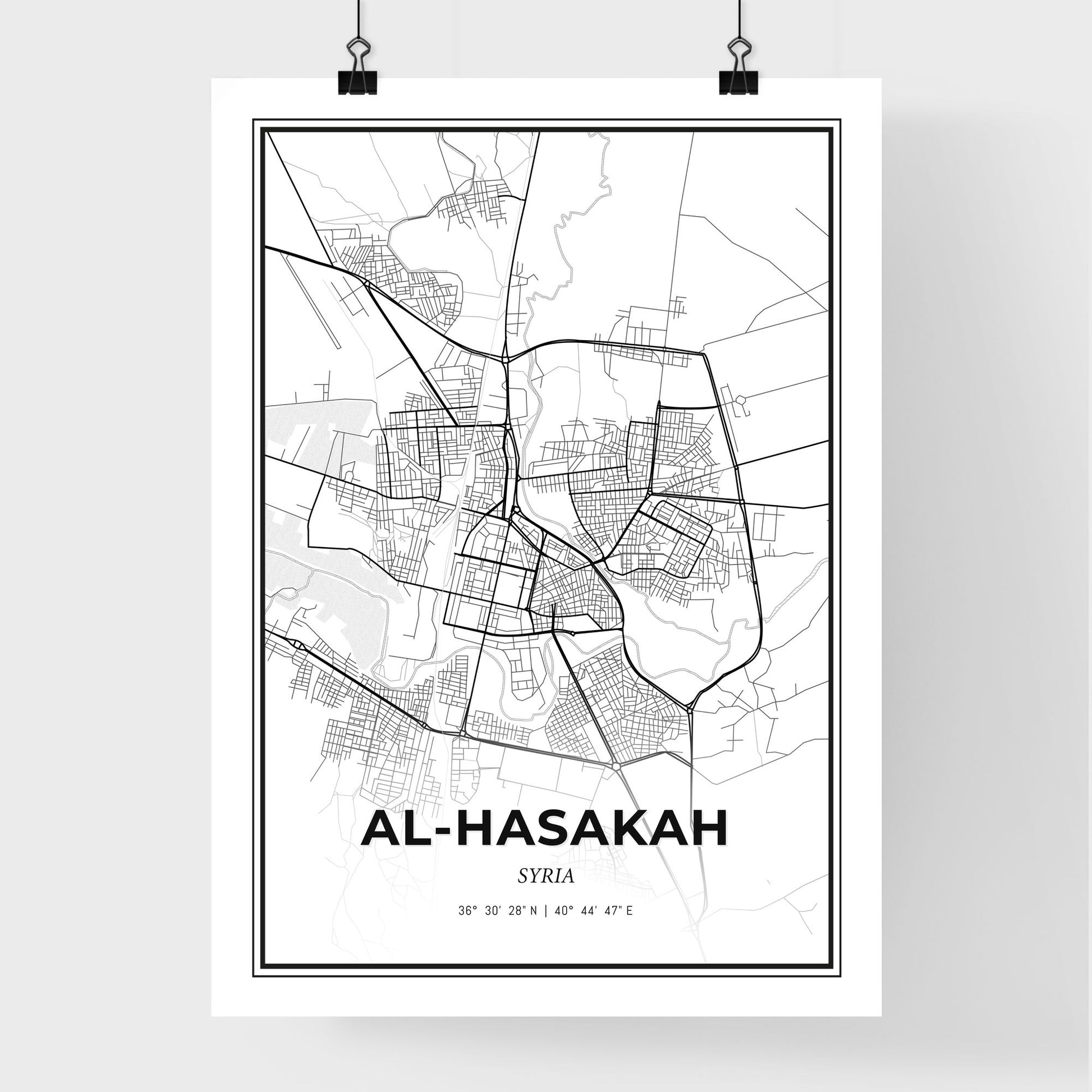 Al-Hasakah Syria - Premium City Map Poster