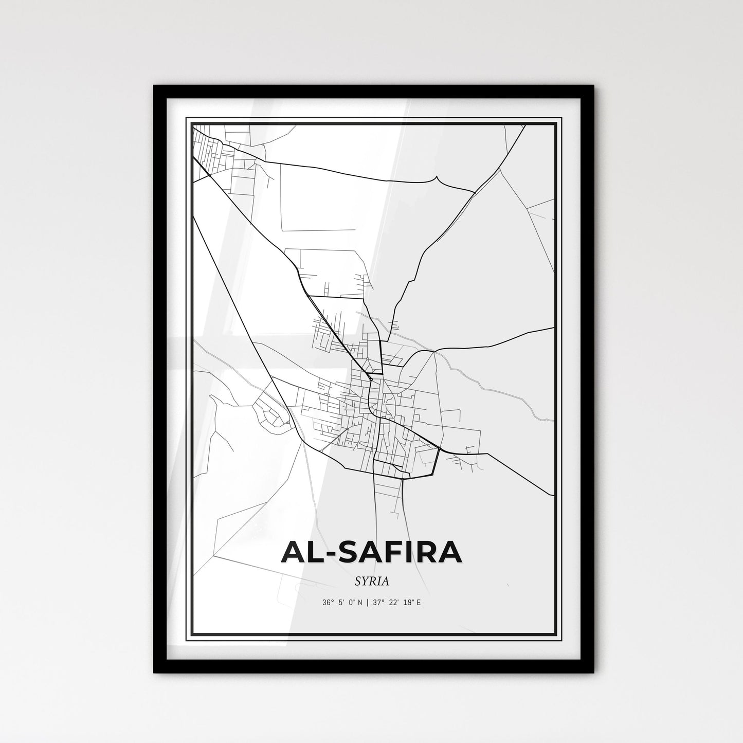 Al-Safira Syria - Scandinavian Style City Map for Modern Home Decor