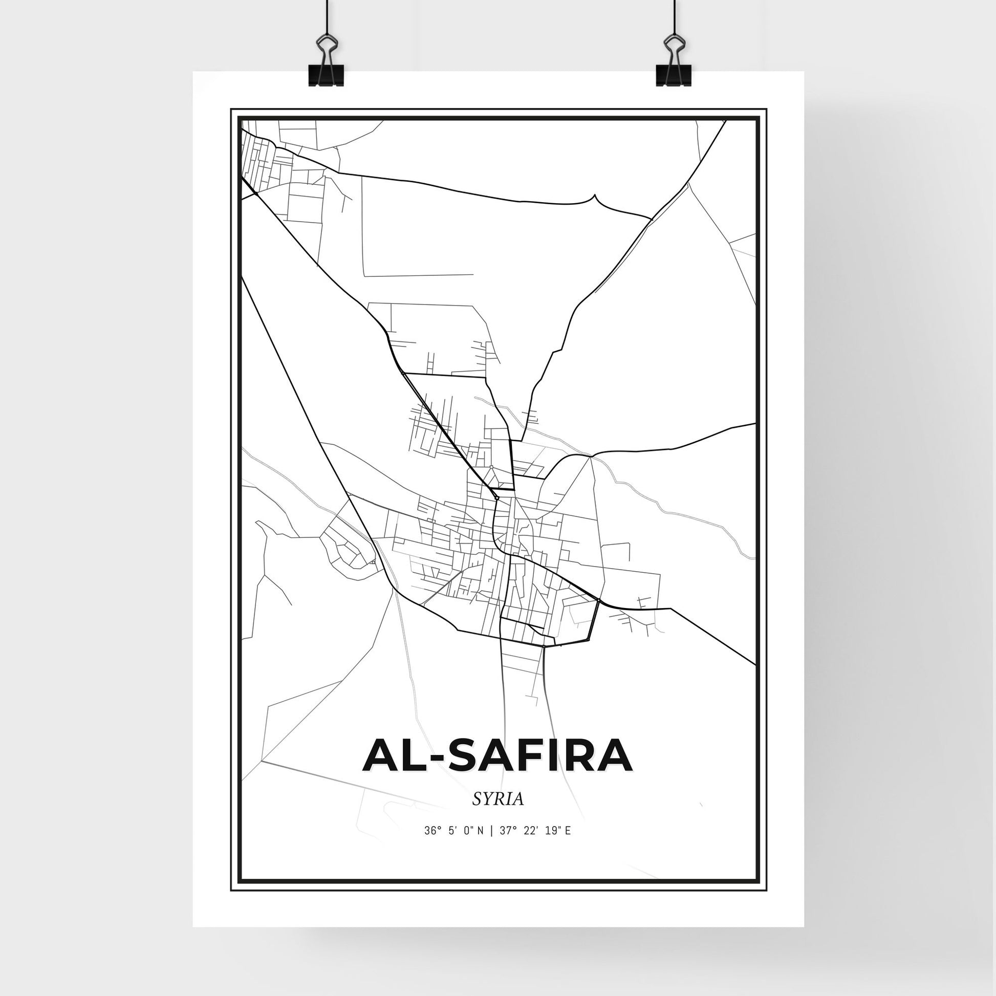 Al-Safira Syria - Premium City Map Poster