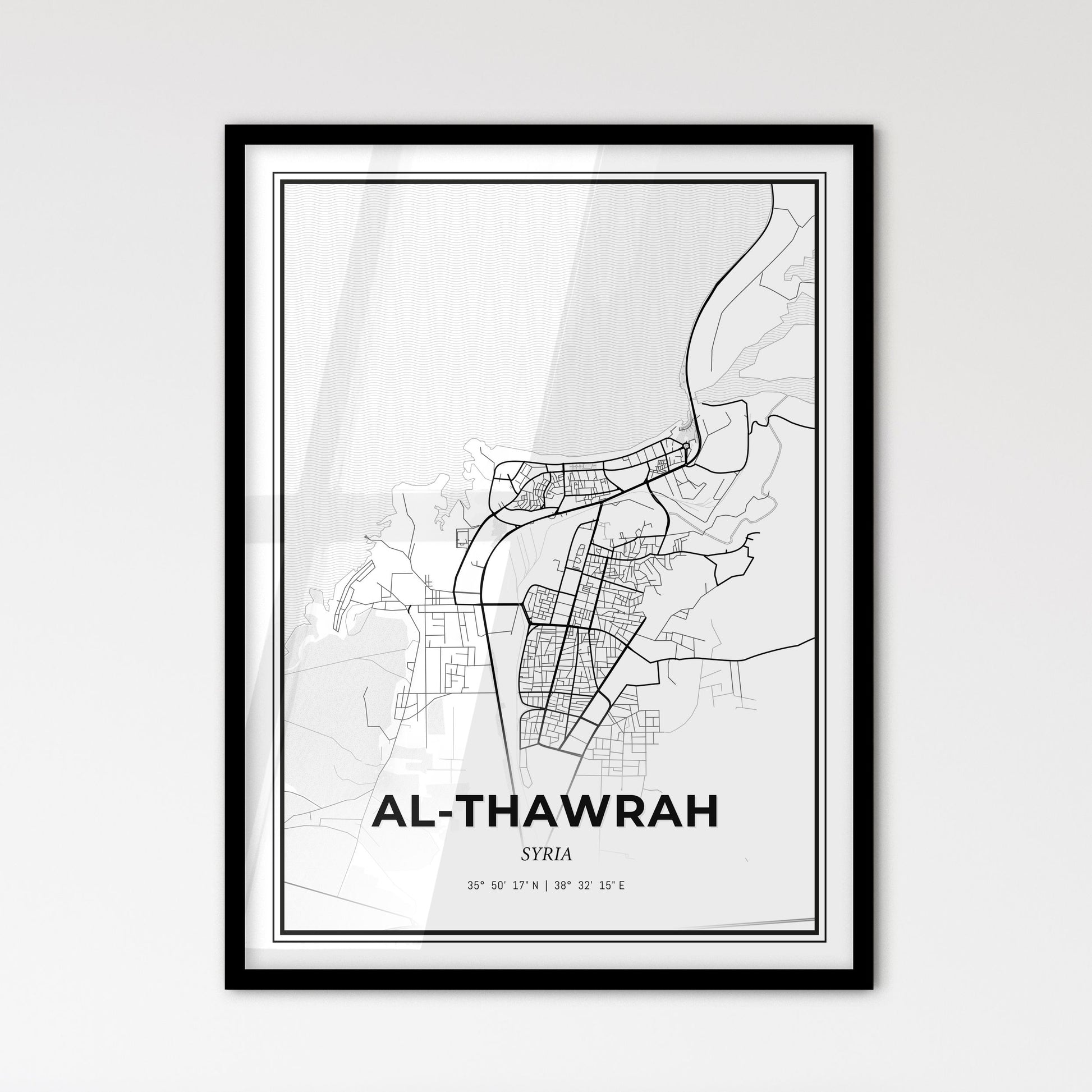 Al-Thawrah Syria - Scandinavian Style City Map for Modern Home Decor