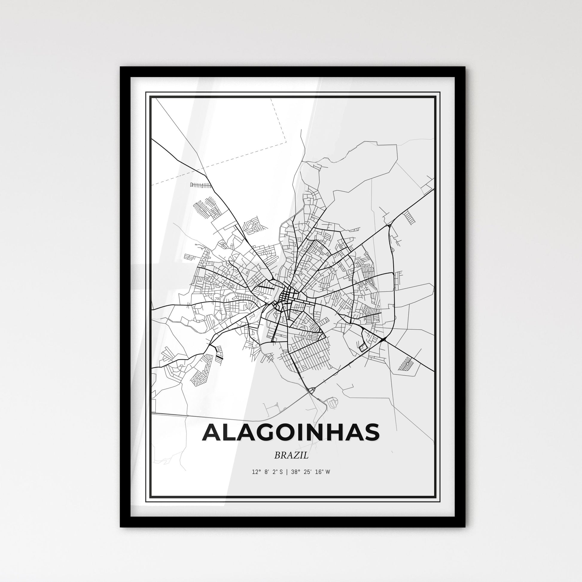 Alagoinhas Brazil - Scandinavian Style City Map for Modern Home Decor