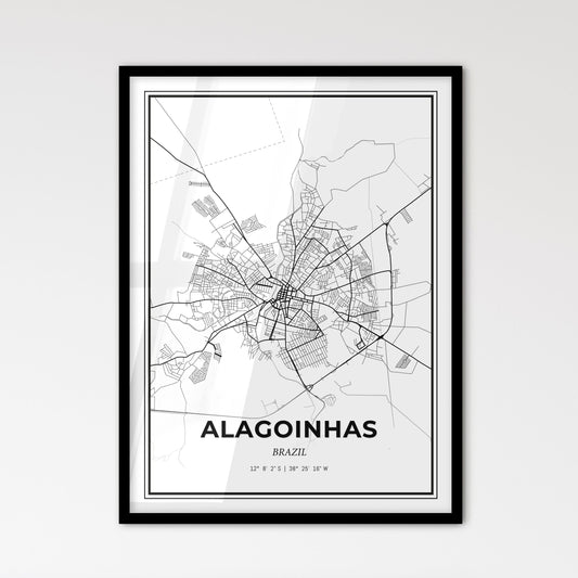 Alagoinhas Brazil - Scandinavian Style City Map for Modern Home Decor