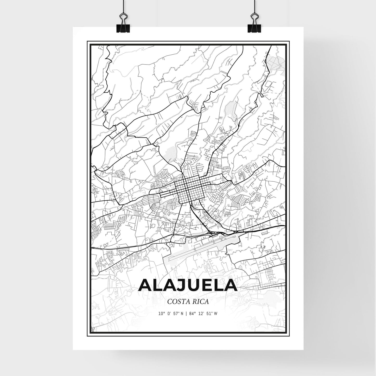 Alajuela Costa Rica - Premium City Map Poster