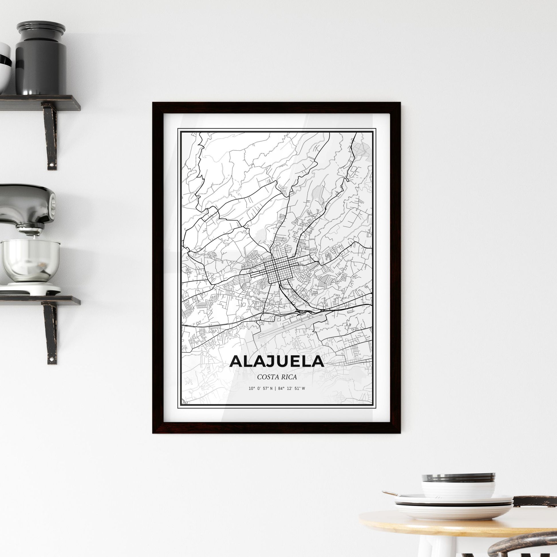 Alajuela Costa Rica - Minimal City Map