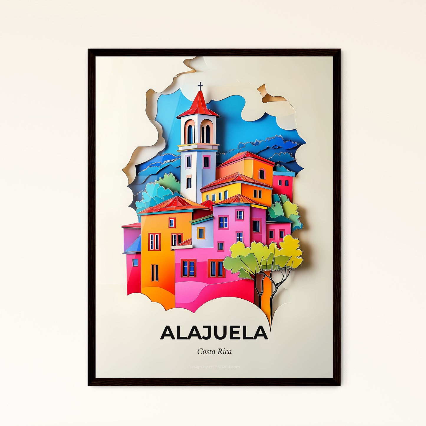 Vivid Alajuela, Costa Rica - a paper cut of a church and a tree