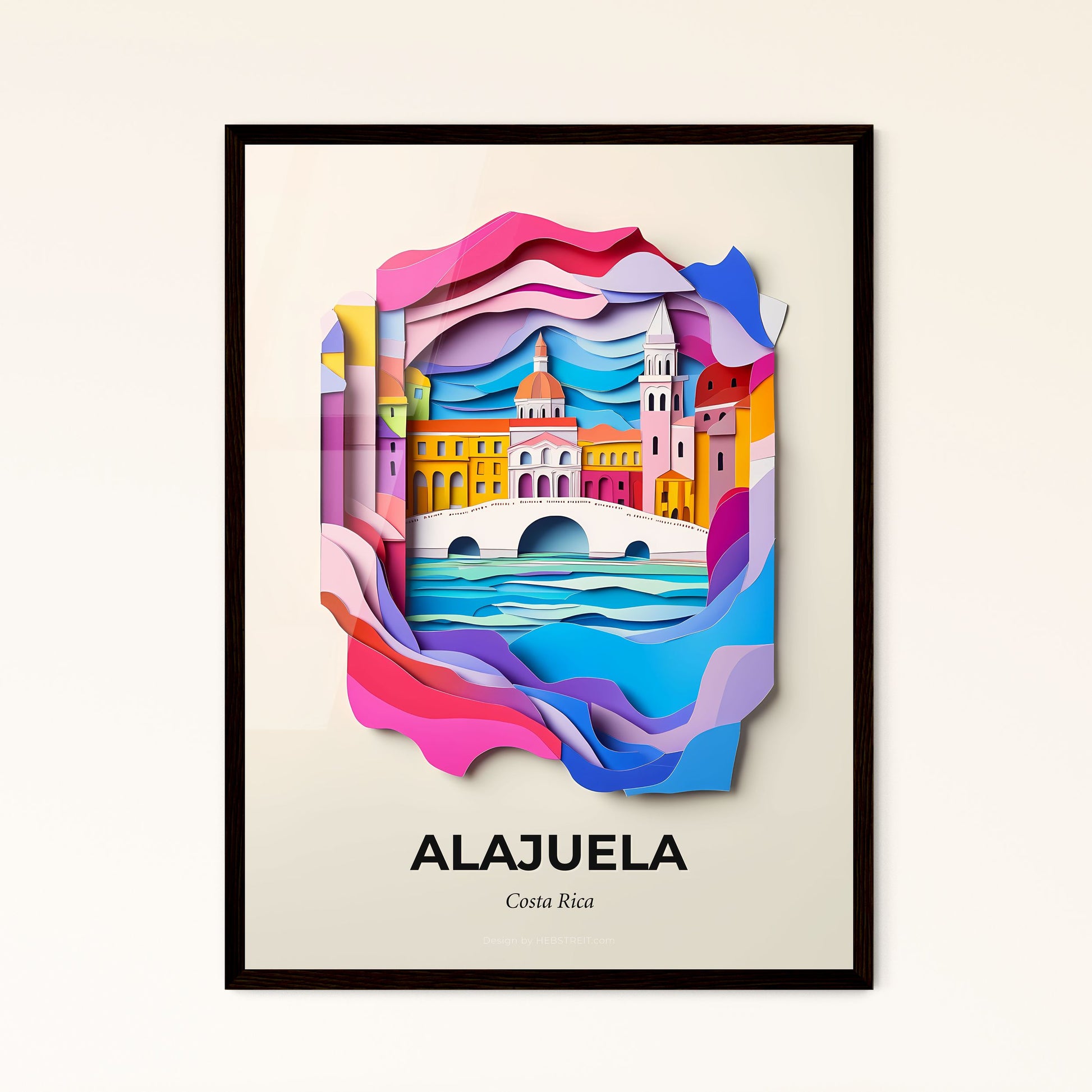 Vivid Alajuela, Costa Rica - a paper cut of a city with a bridge