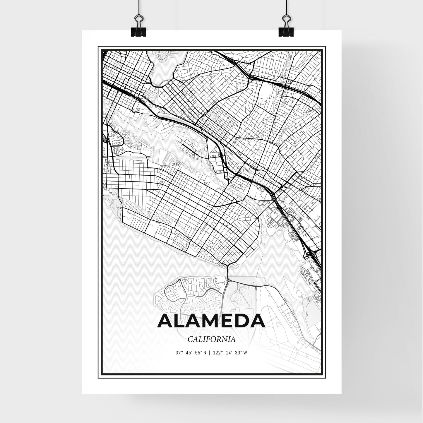 Alameda California - Premium City Map Poster