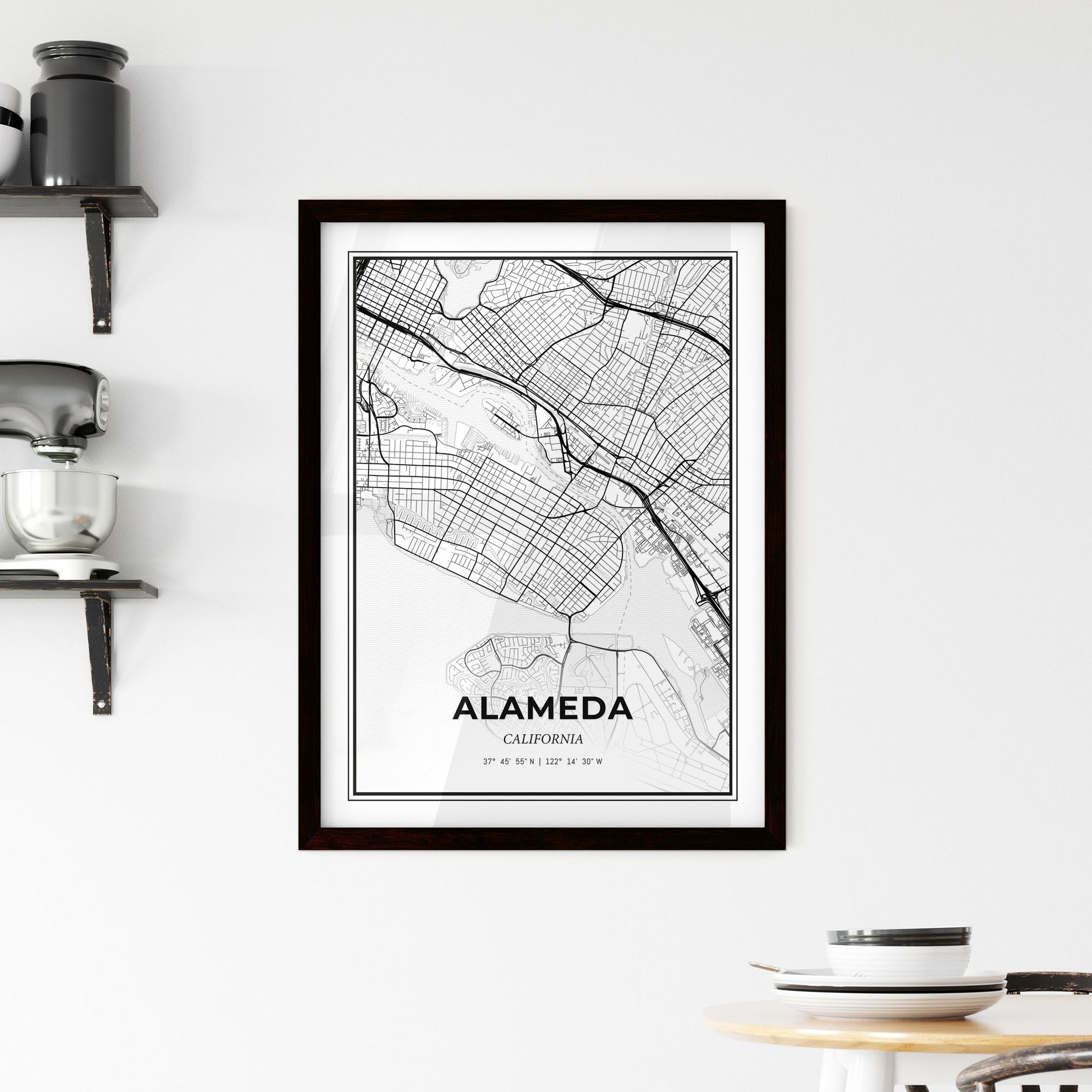 Alameda California - Minimal City Map