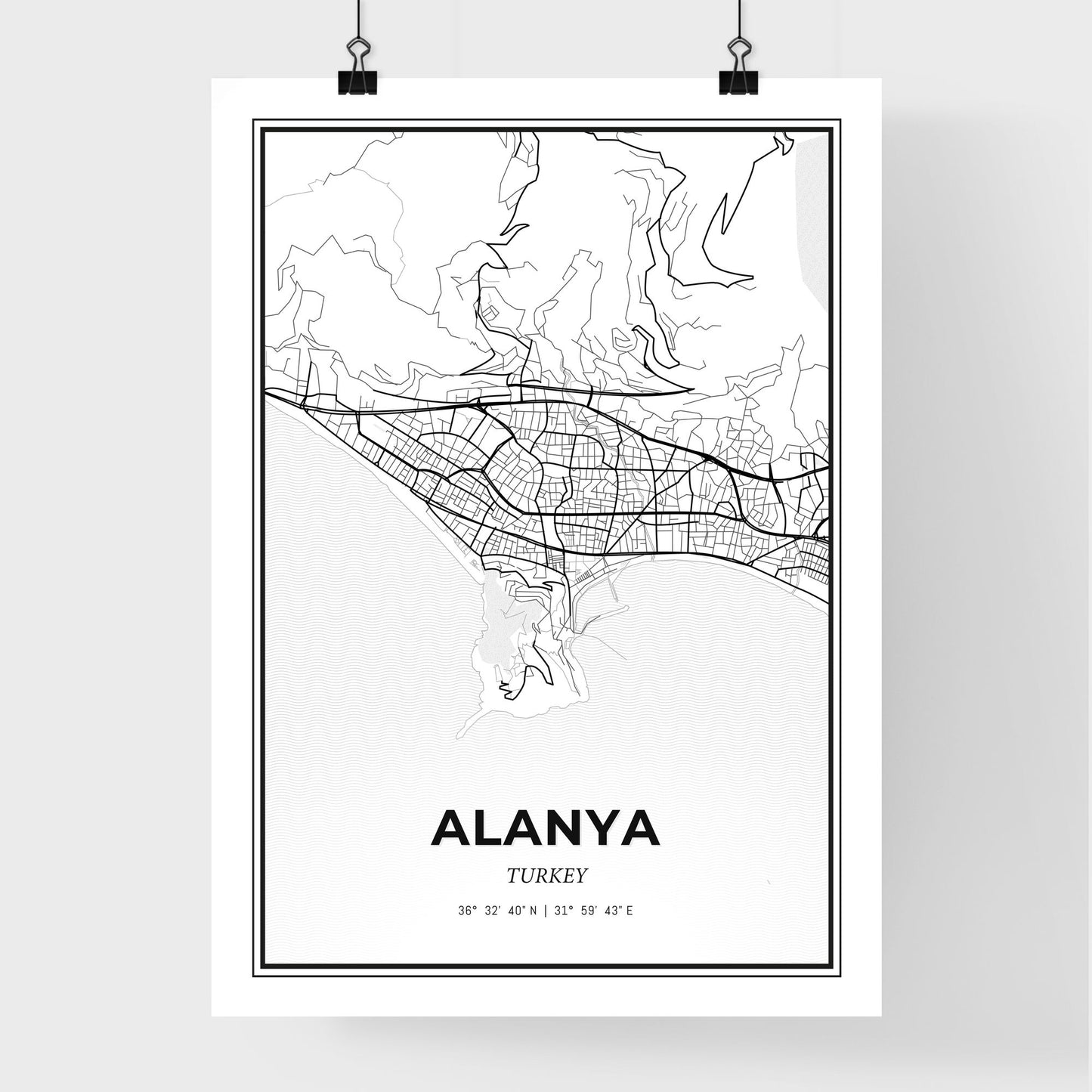 Alanya Turkey - Premium City Map Poster