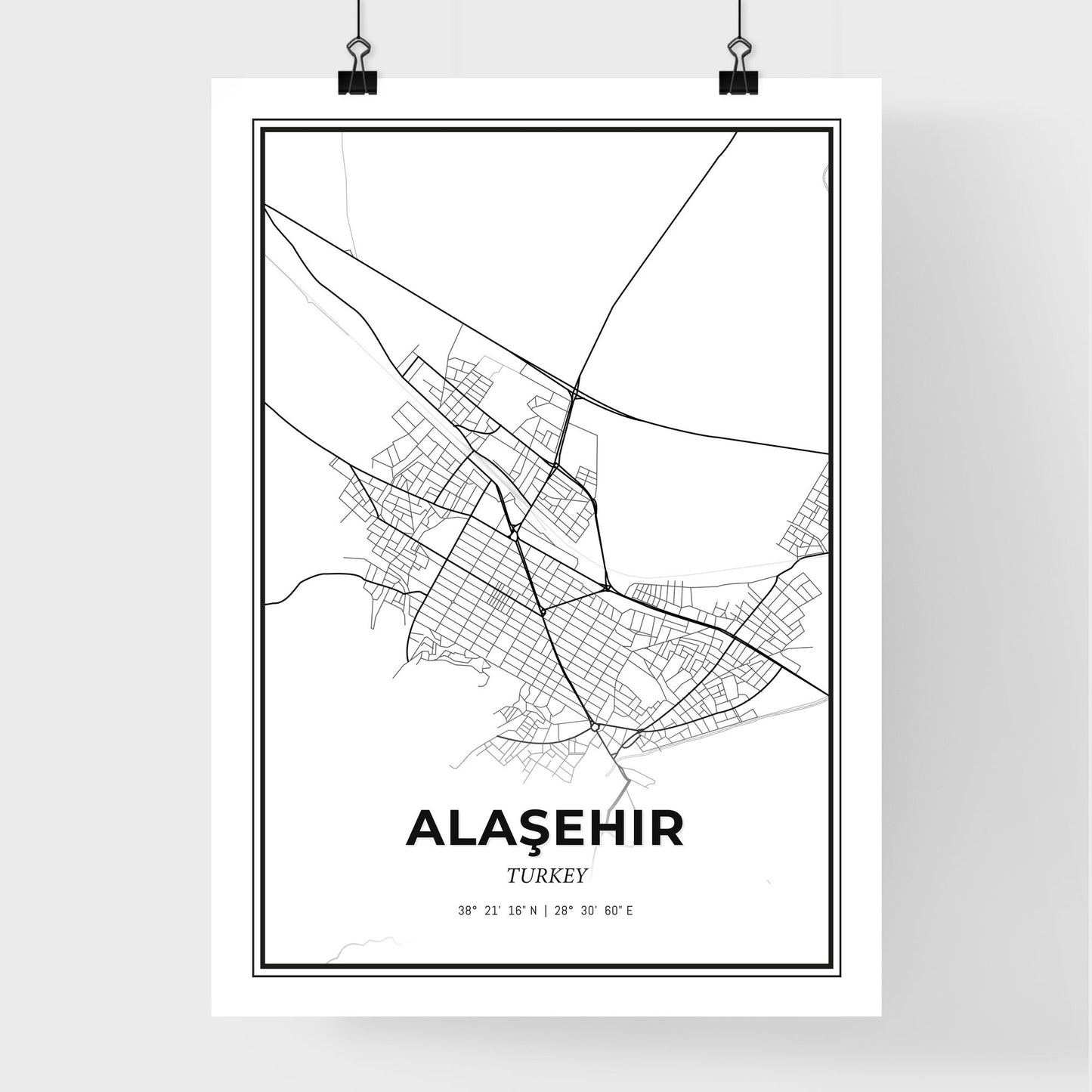 Alaşehir Turkey - Premium City Map Poster