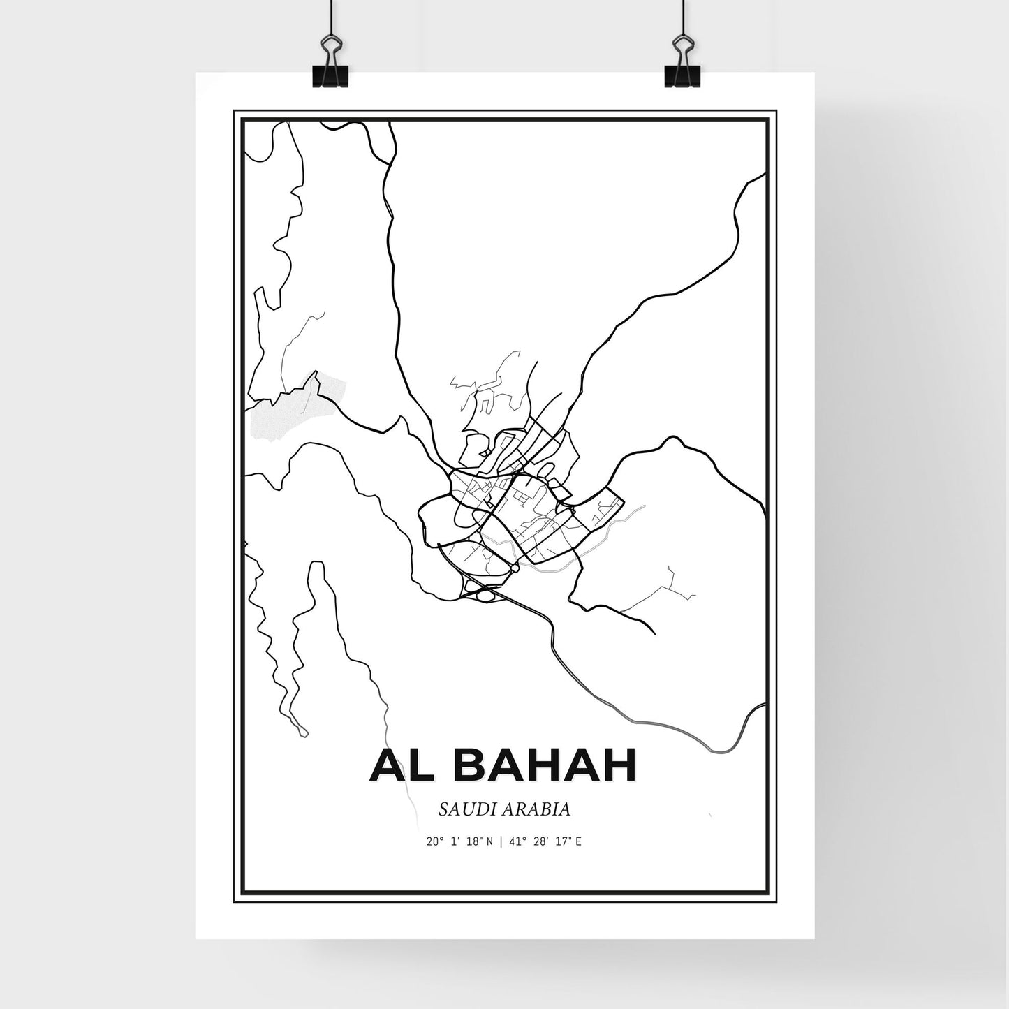 Al Bahah Saudi Arabia - Premium City Map Poster