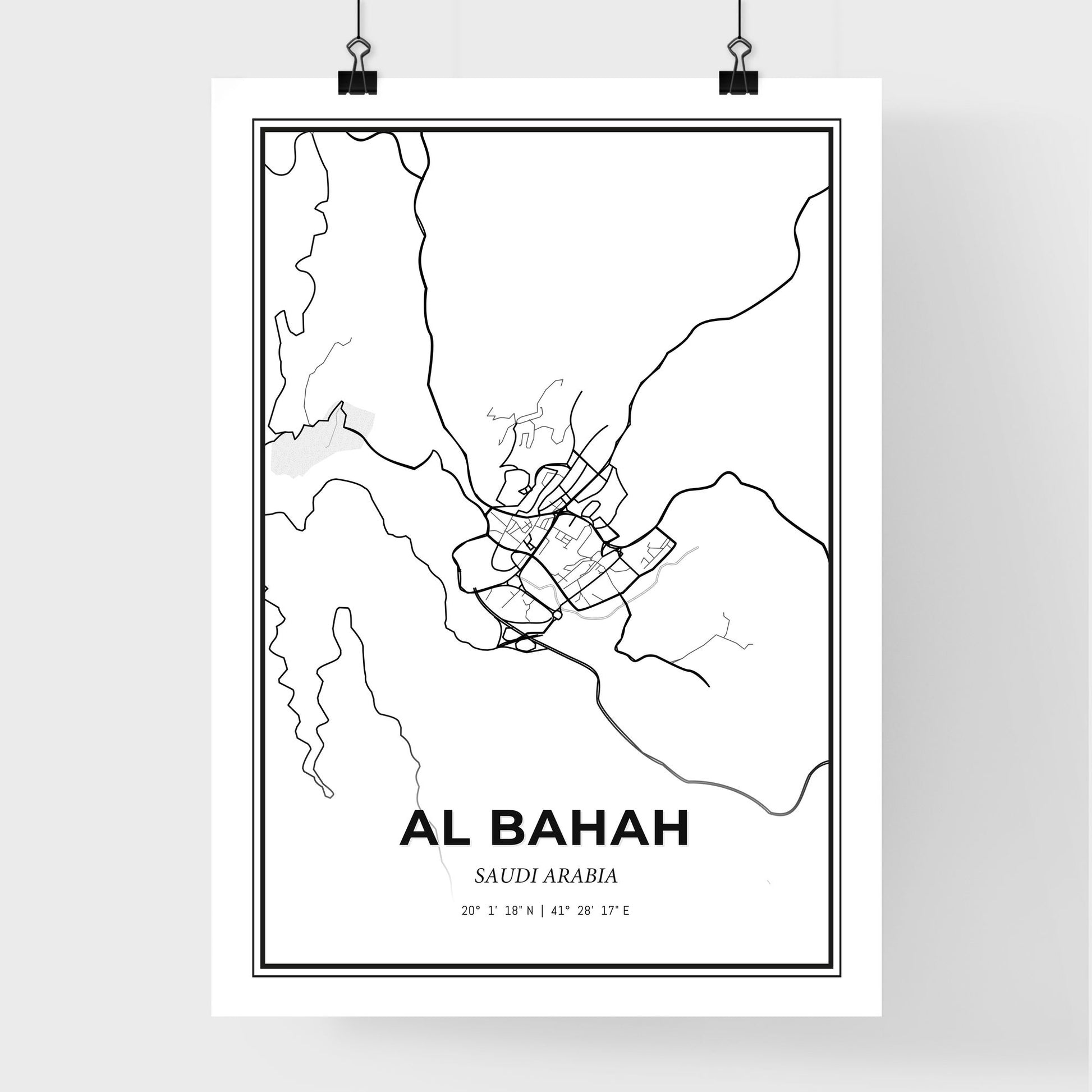 Al Bahah Saudi Arabia - Premium City Map Poster