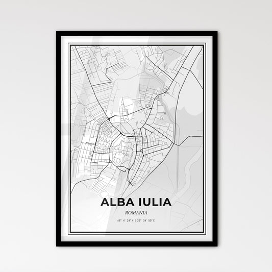 Alba Iulia Romania - Scandinavian Style City Map for Modern Home Decor