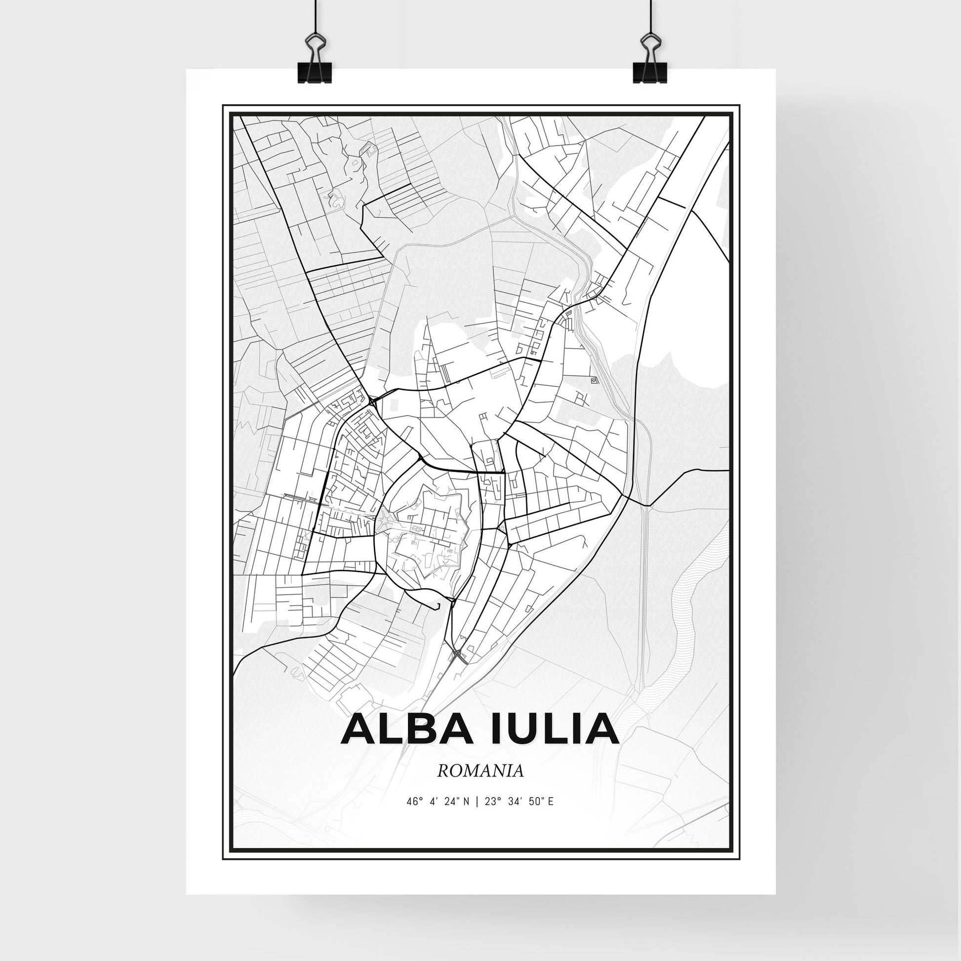 Alba Iulia Romania - Premium City Map Poster