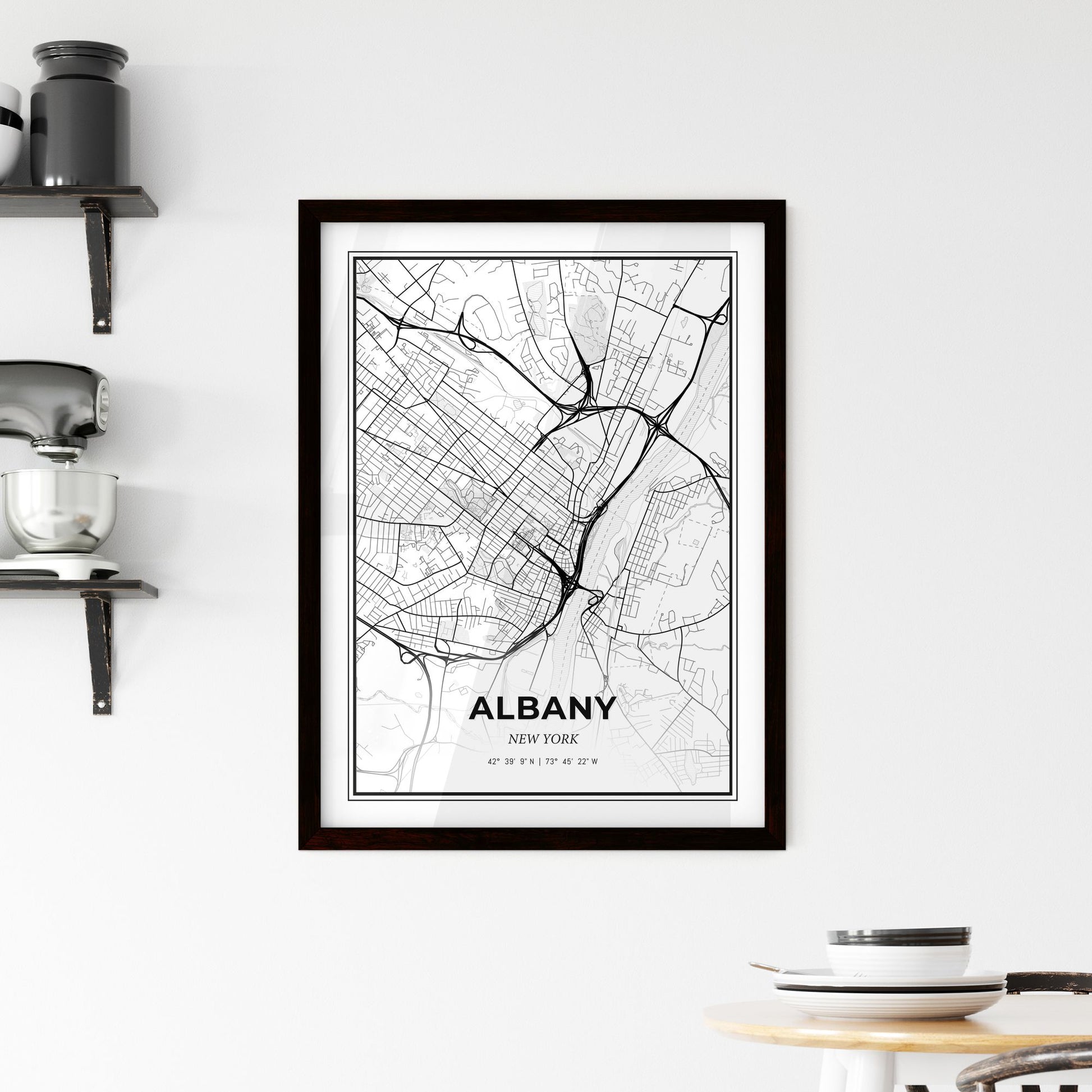 Albany New York - Minimal City Map