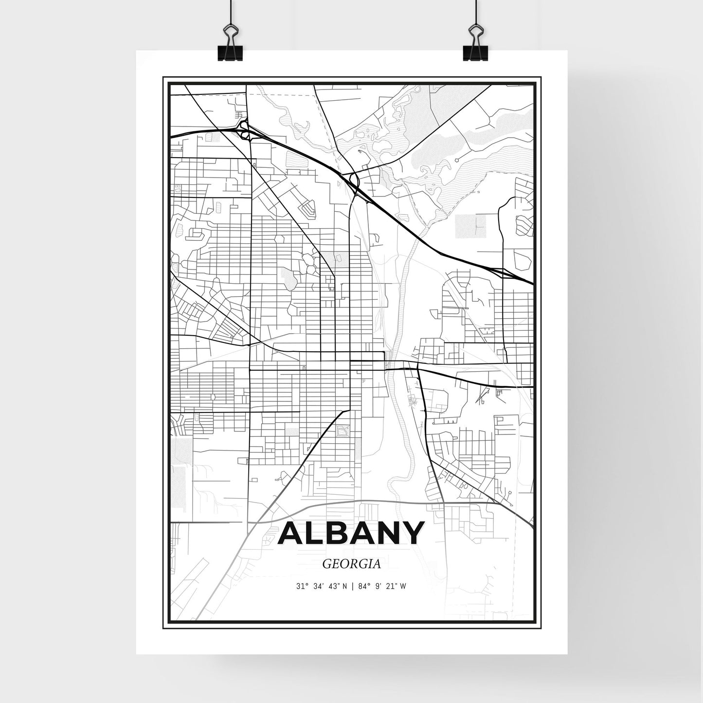 Albany Georgia - Premium City Map Poster