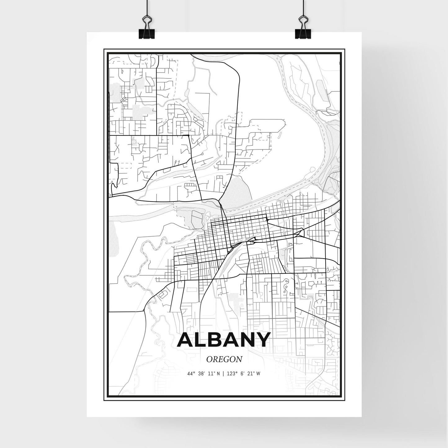 Albany Oregon - Premium City Map Poster