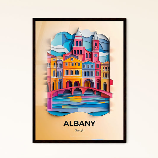 Vivid Albany, Georgia - a paper cut of a city with a bridge