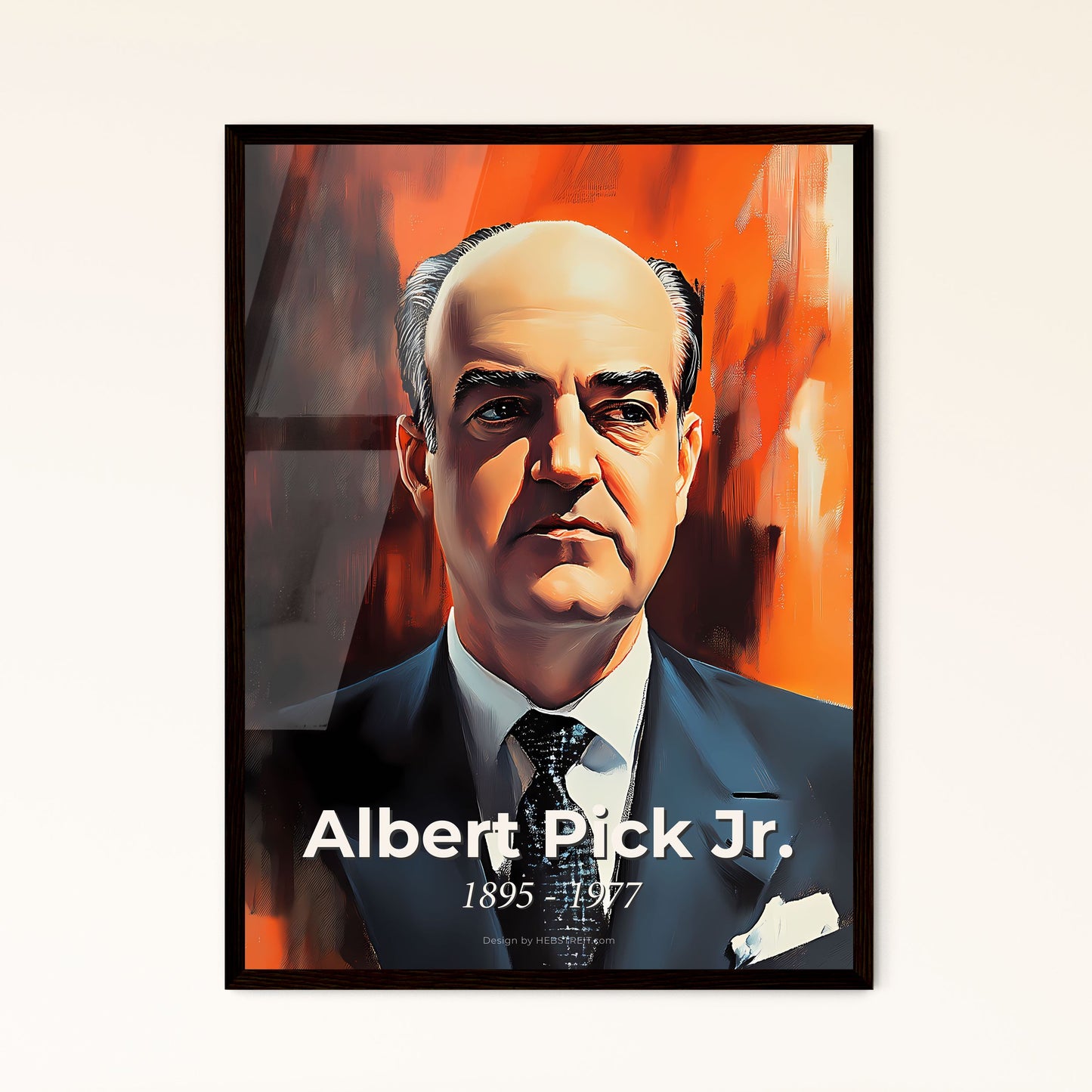 Portrait of Albert Pick Jr., 1895 - 1977. Impressionistic painting of a man in a suit.