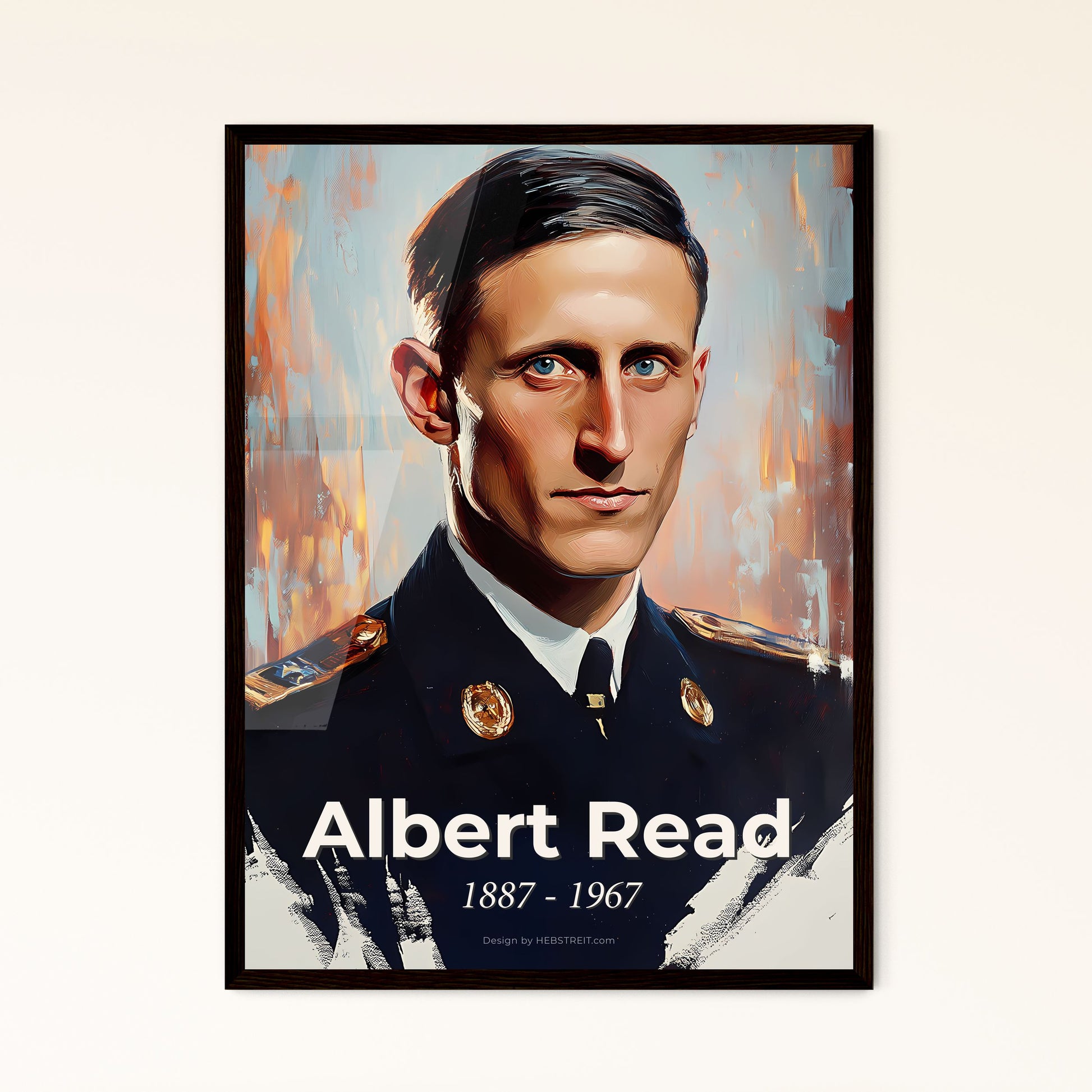 Portrait of Albert Read, 1887 - 1967. Impressionistic painting of a man in a military uniform.