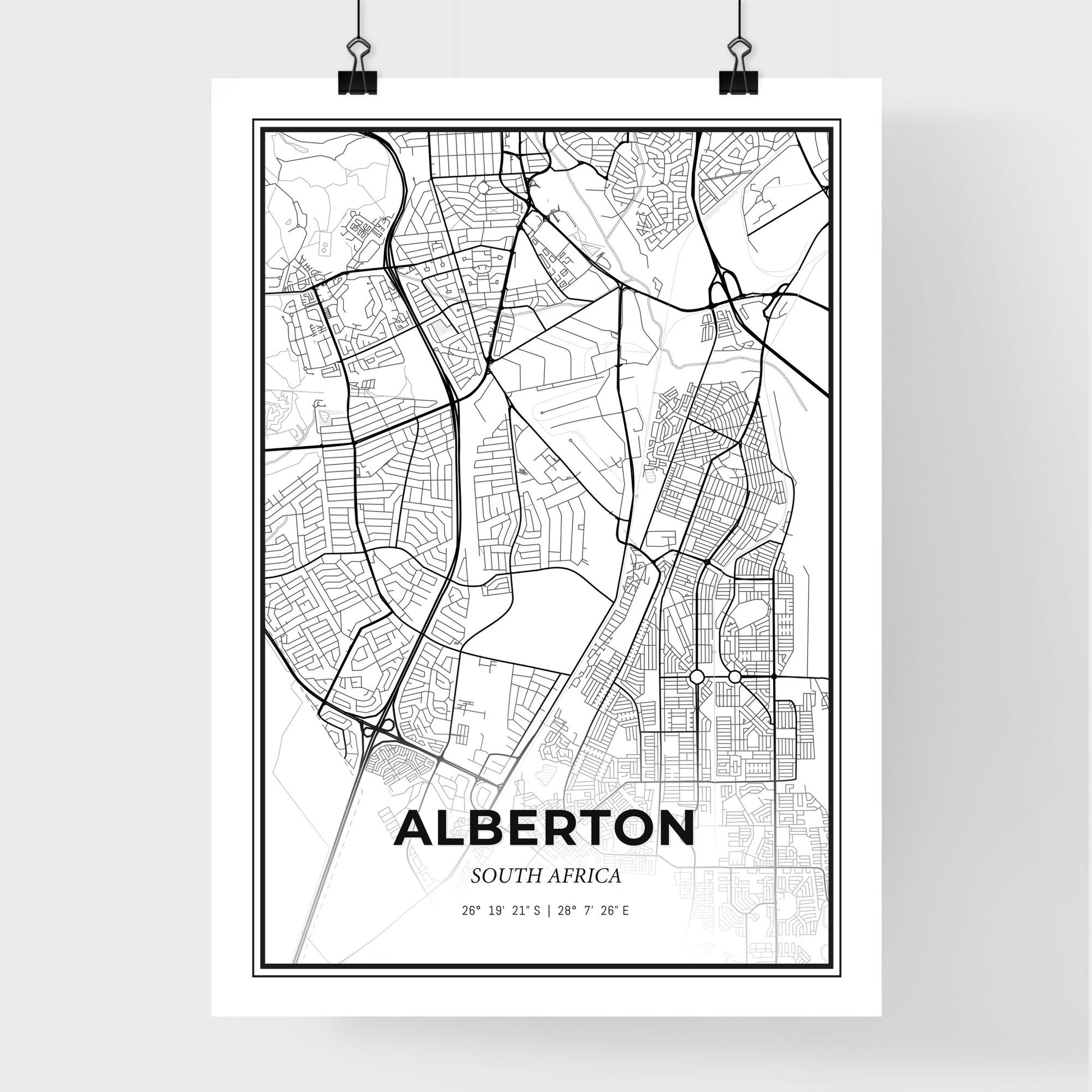 Alberton South Africa - Premium City Map Poster