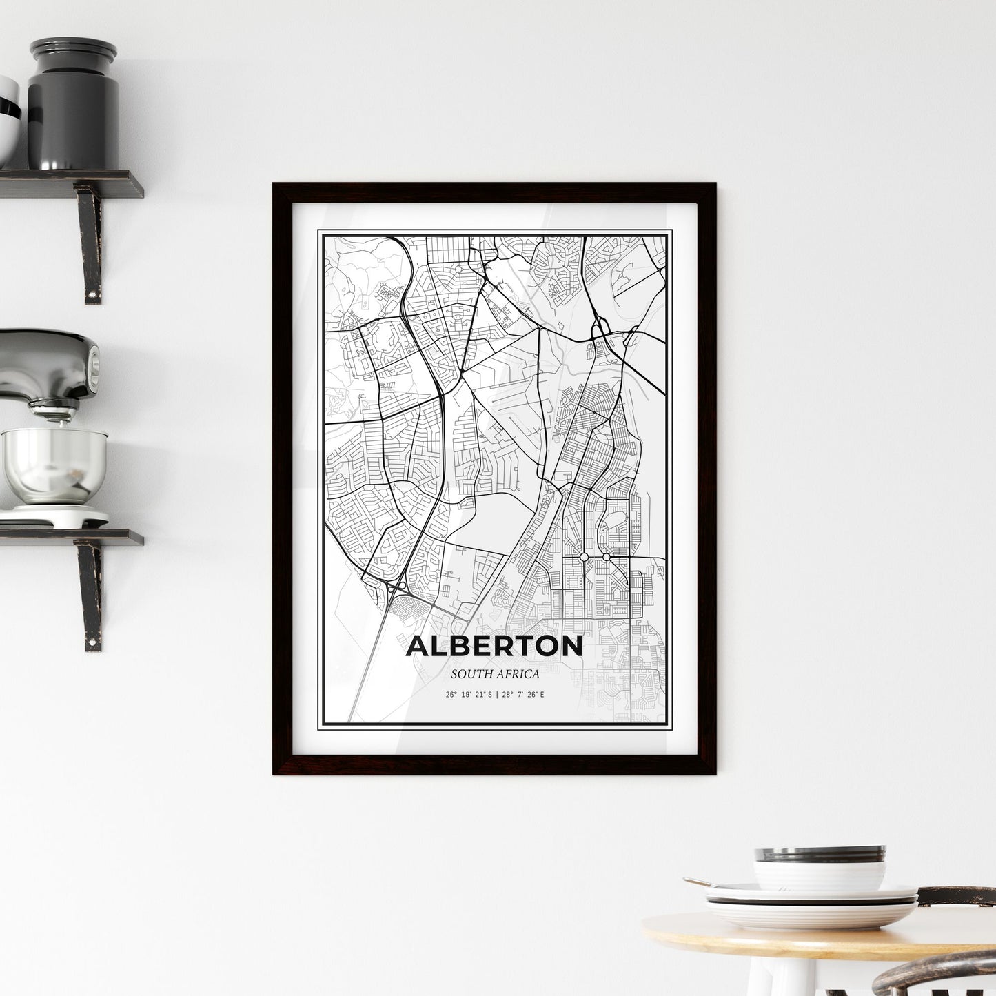 Alberton South Africa - Minimal City Map