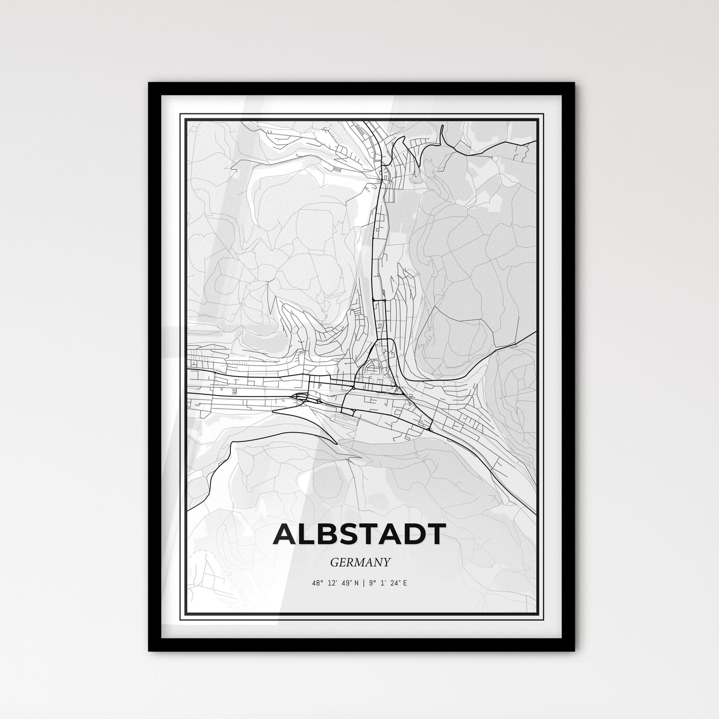 Albstadt Germany - Scandinavian Style City Map for Modern Home Decor