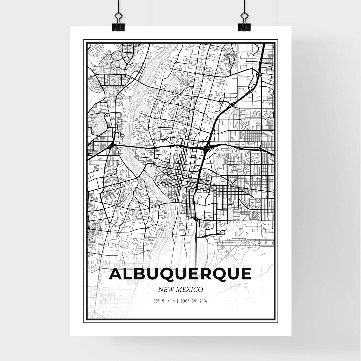 Albuquerque New Mexico - Premium City Map Poster