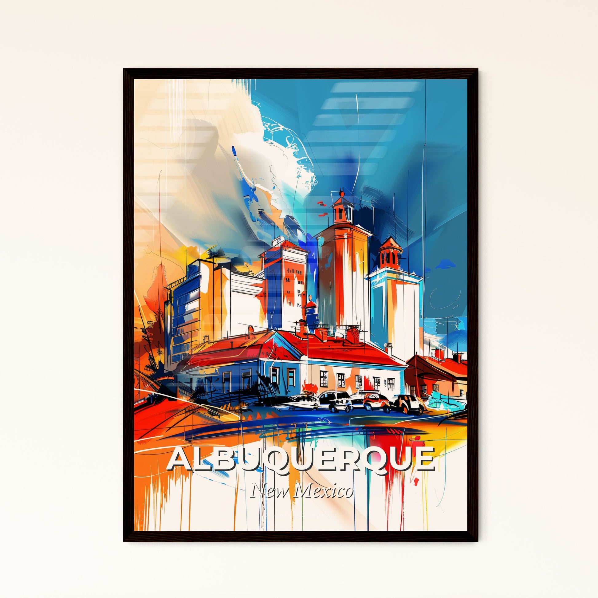 Vibrant Albuquerque, New Mexico - A Painting Of A City