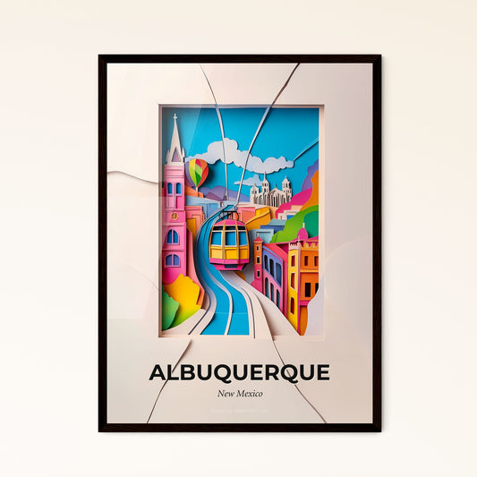 Vivid Albuquerque, New Mexico - a train going through a city